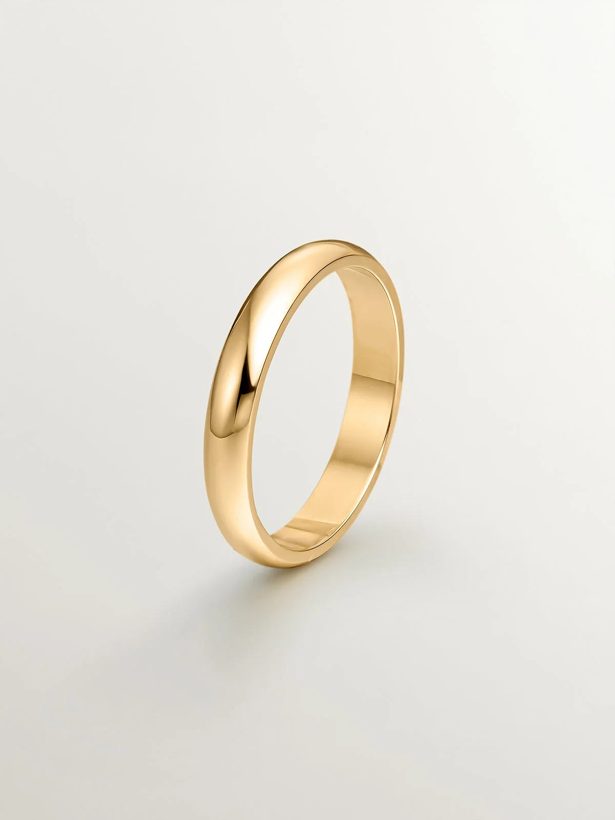 Alianza de oro amarillo de 18k de media caña 3,15mm