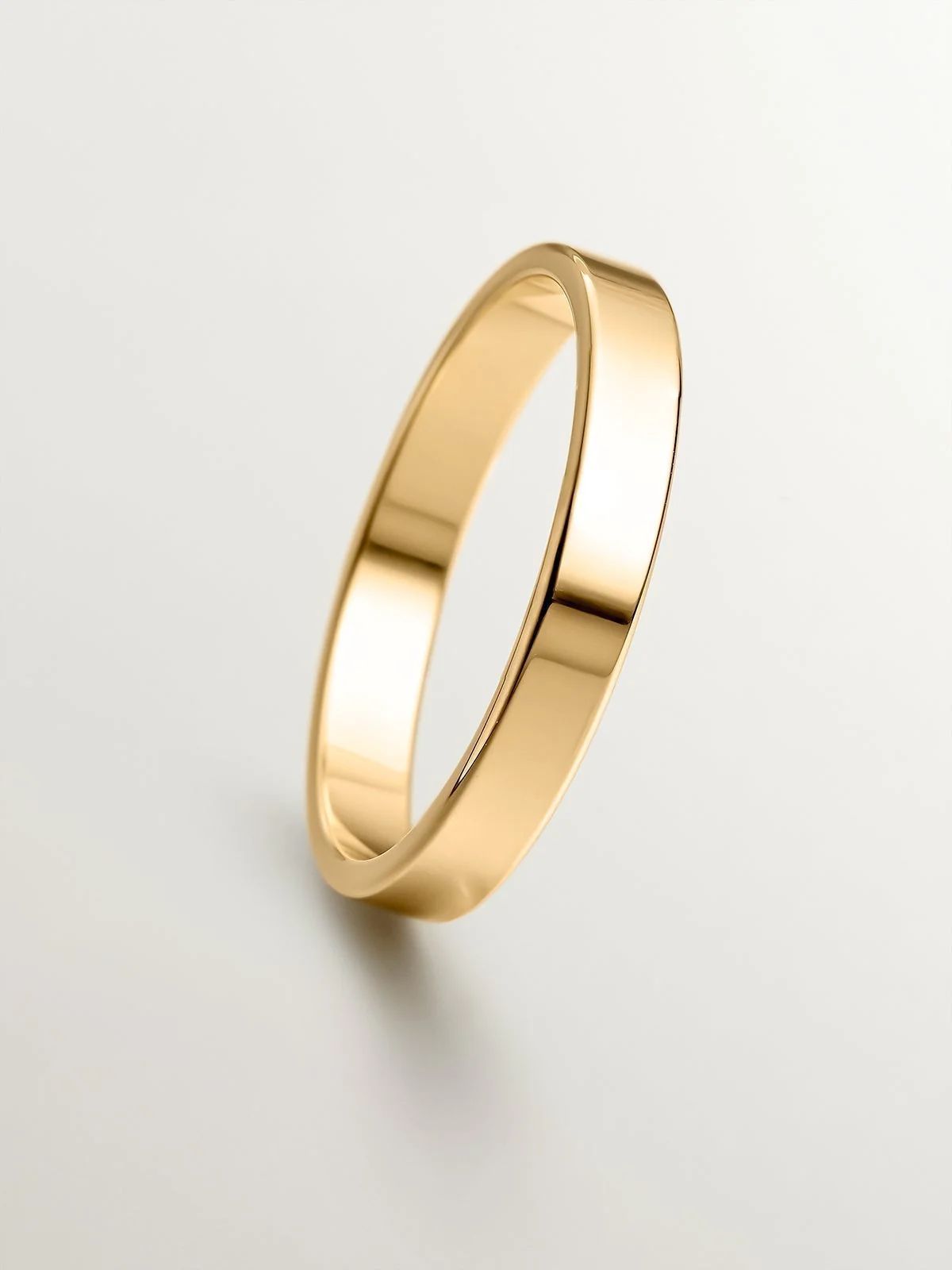 Alianza de oro amarillo de 18k plana de 3mm - Image 3