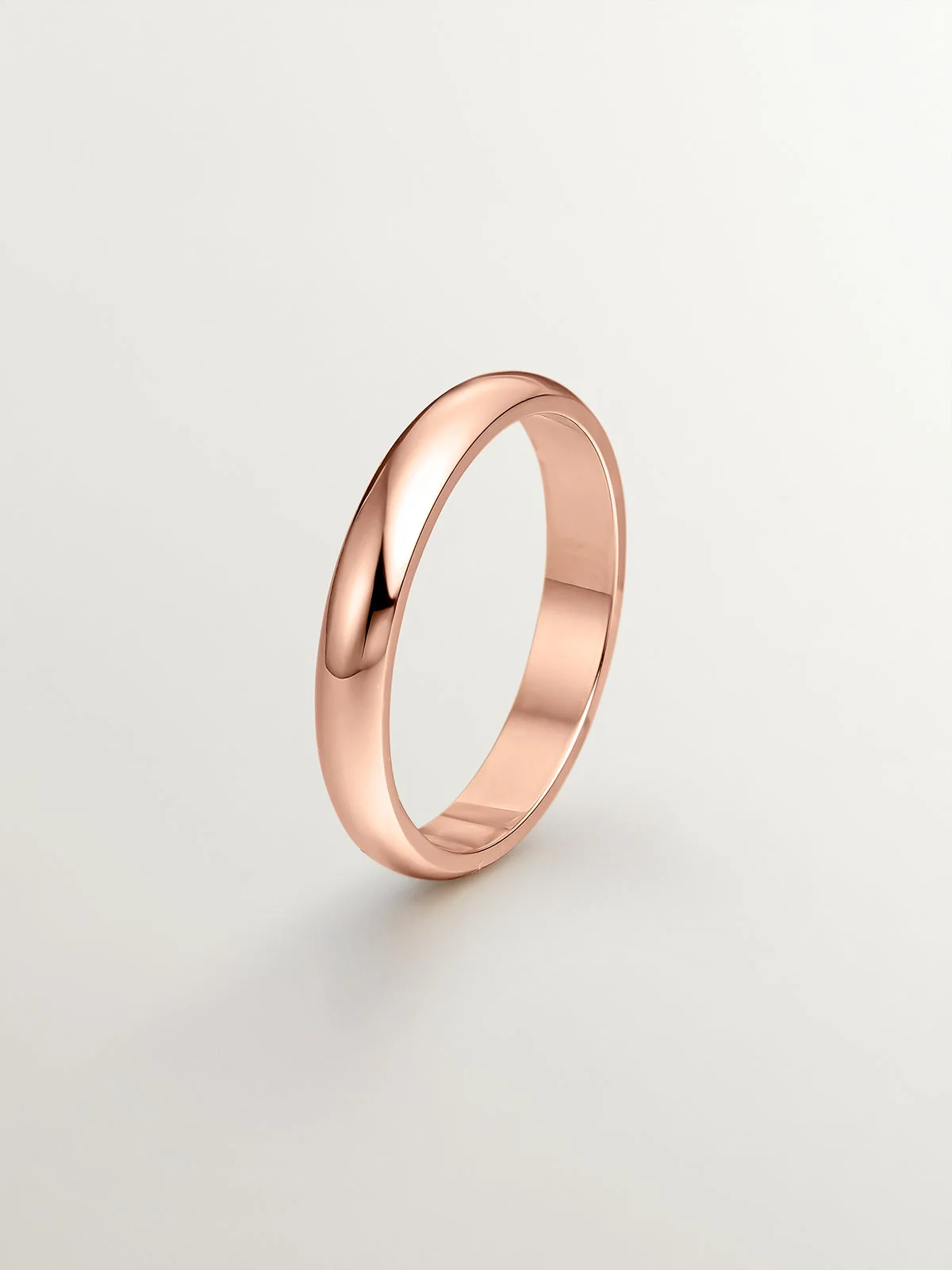 Alianza de oro rosa de 18k de media caña 3,15mm