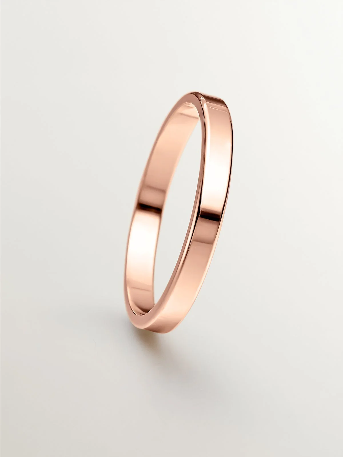 Alianza de oro rosa de 18k plana de 2,40mm - Image 3