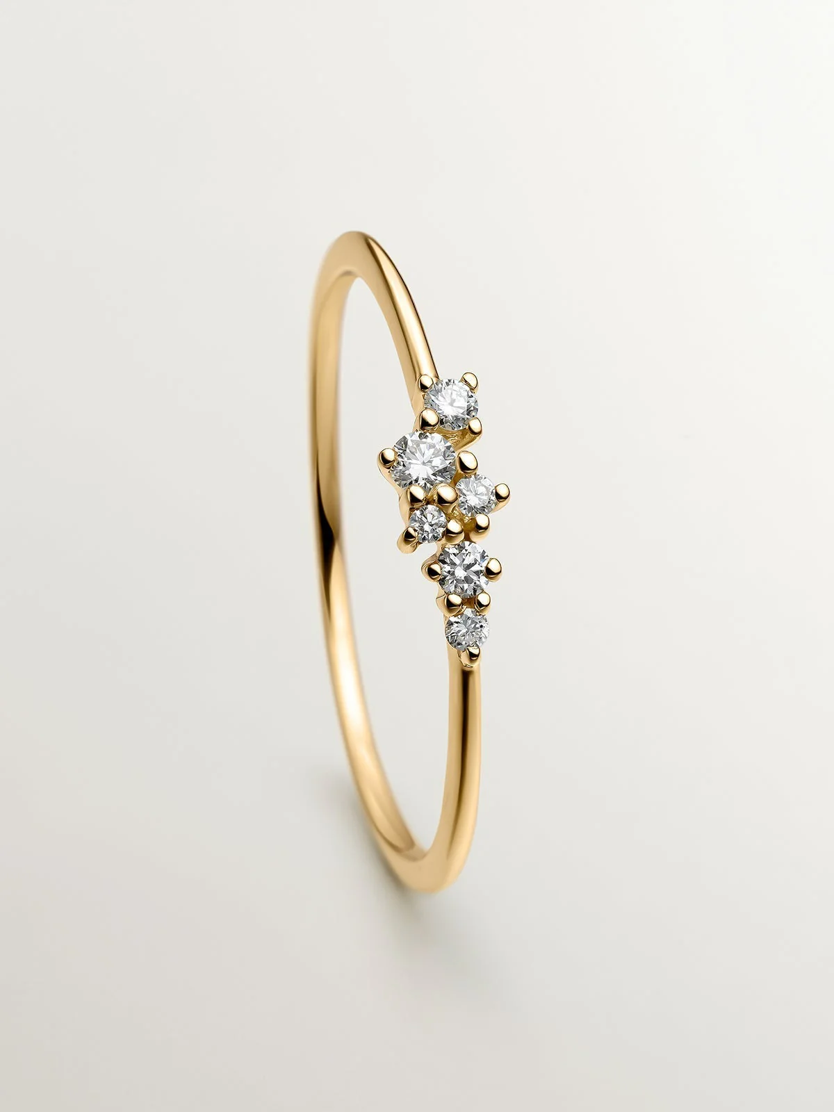 Anillo de oro amarillo de 18K con diamantes 0,025 cts - Image 5