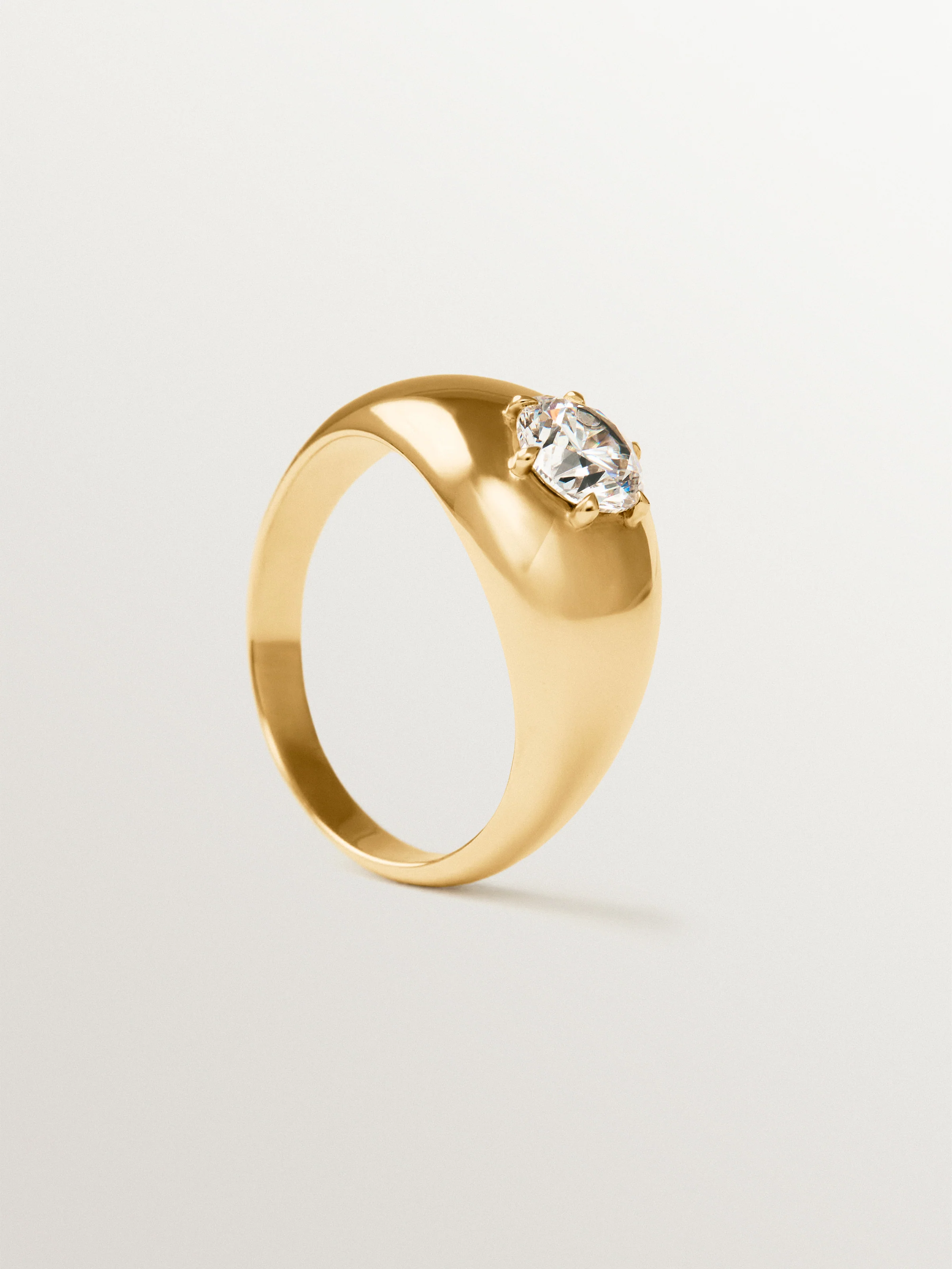 Anillo de oro amarillo de 9K con diamante lab grown - Image 5