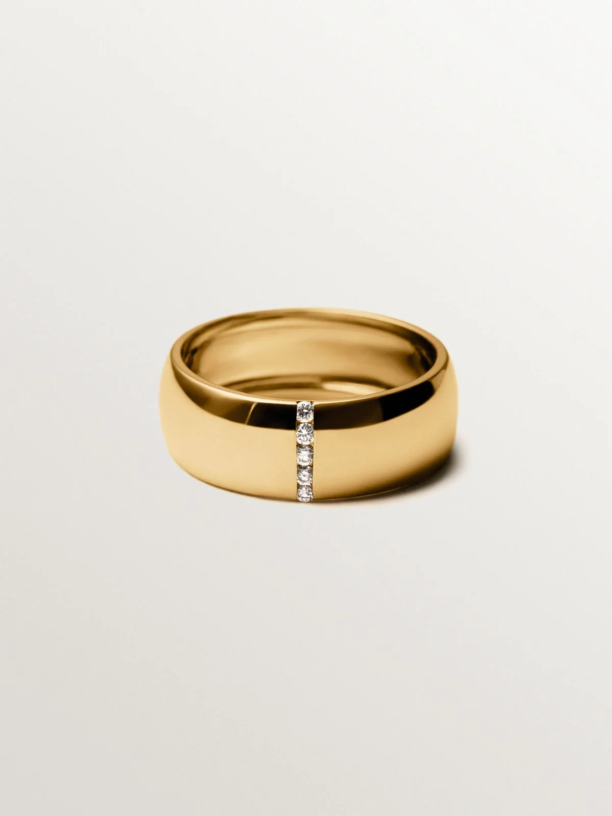 Anillo de oro amarillo de 9K con diamantes lab grown - Image 3
