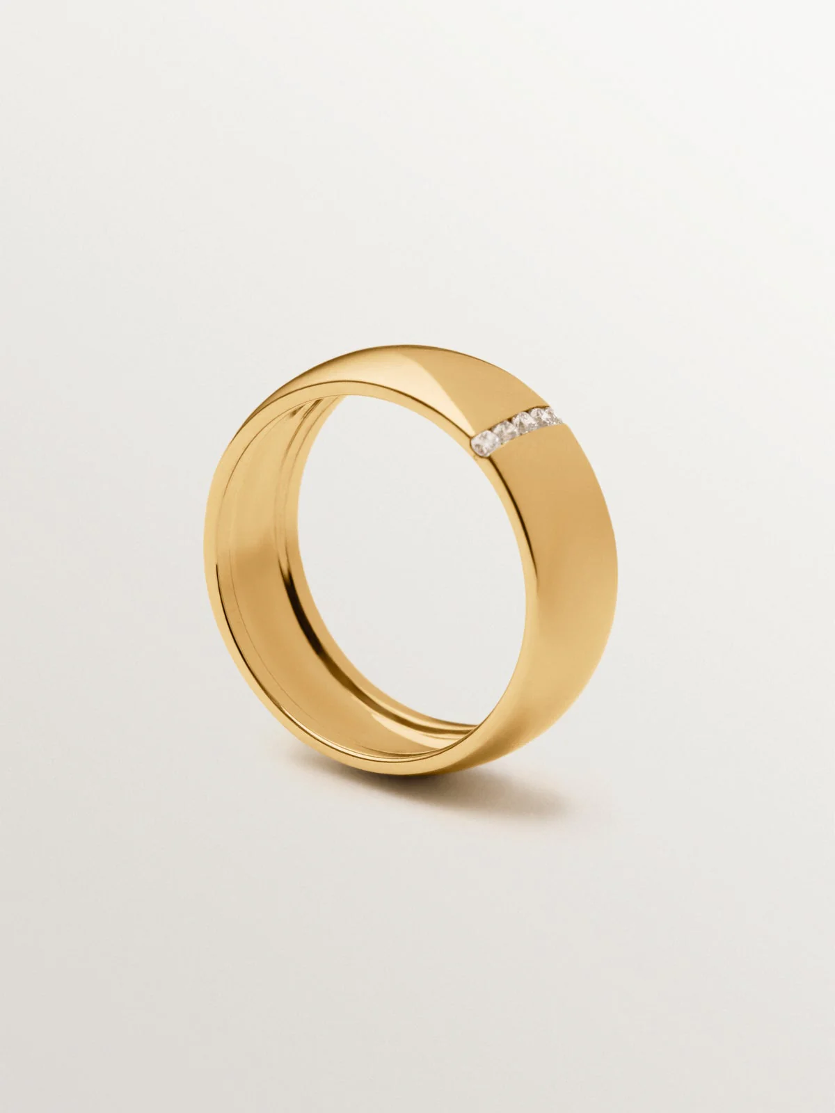 Anillo de oro amarillo de 9K con diamantes lab grown - Image 5