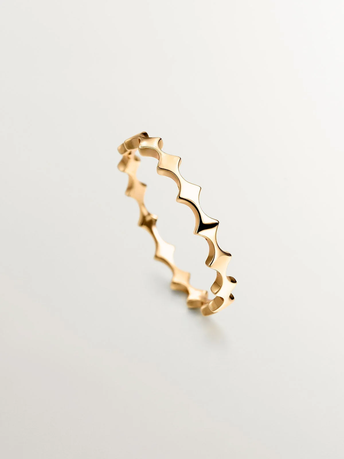 Anillo de oro amarillo de 9K con rombos - Image 5