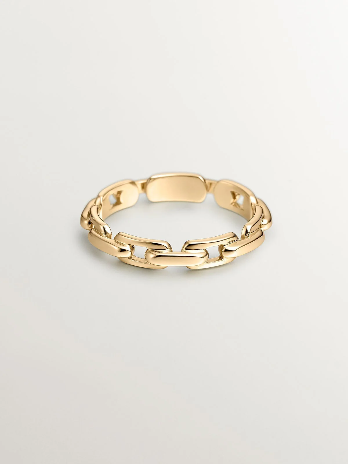 Anillo de oro amarillo de 9K con textura de cadena - Image 3