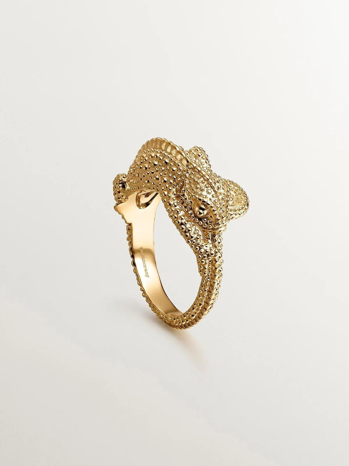 Anillo de plata 925 bañada en oro amarillo de 18K con camaleón pequeño - Image 3