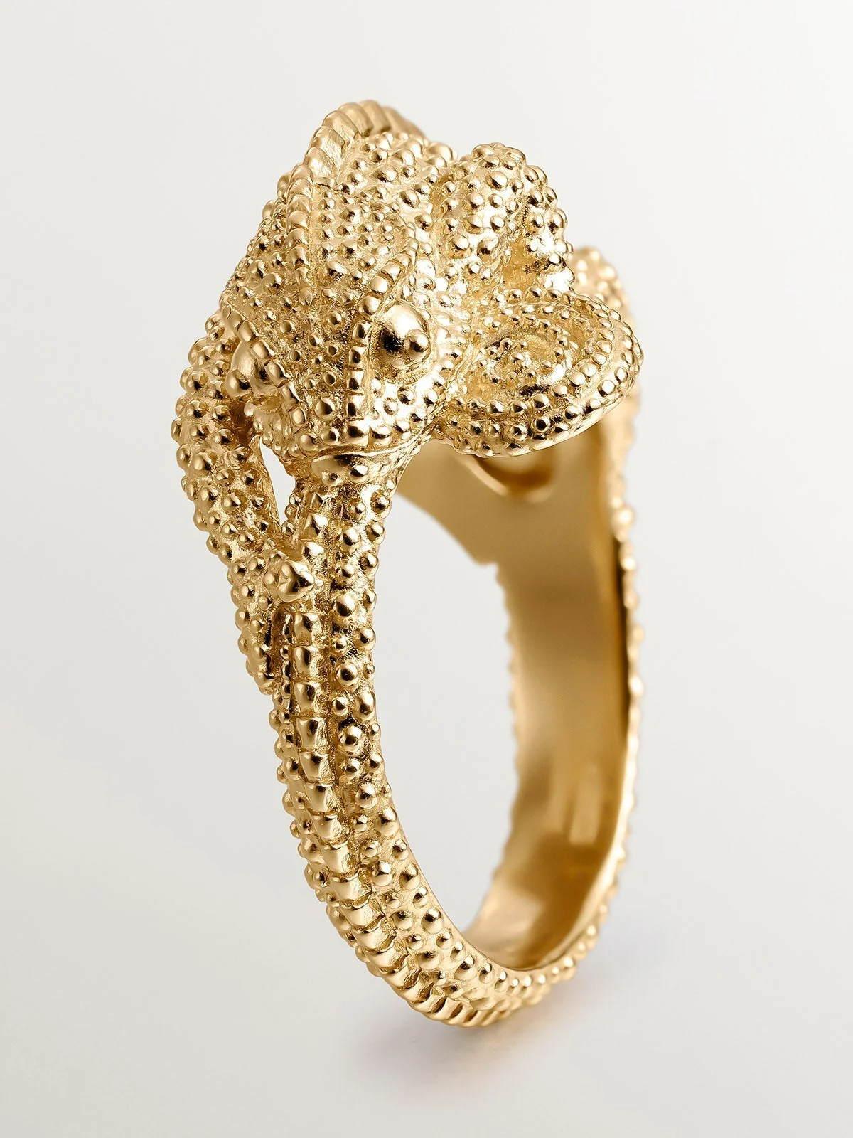 Anillo de plata 925 bañada en oro amarillo de 18K con camaleón pequeño - Image 5