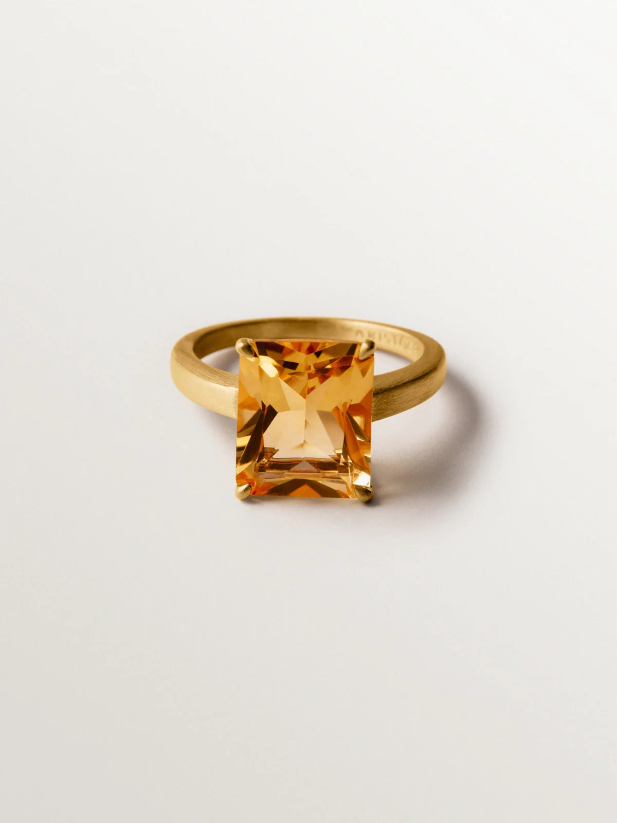 Anillo de plata 925 bañada en oro amarillo de 18K con citrino naranja - Image 3