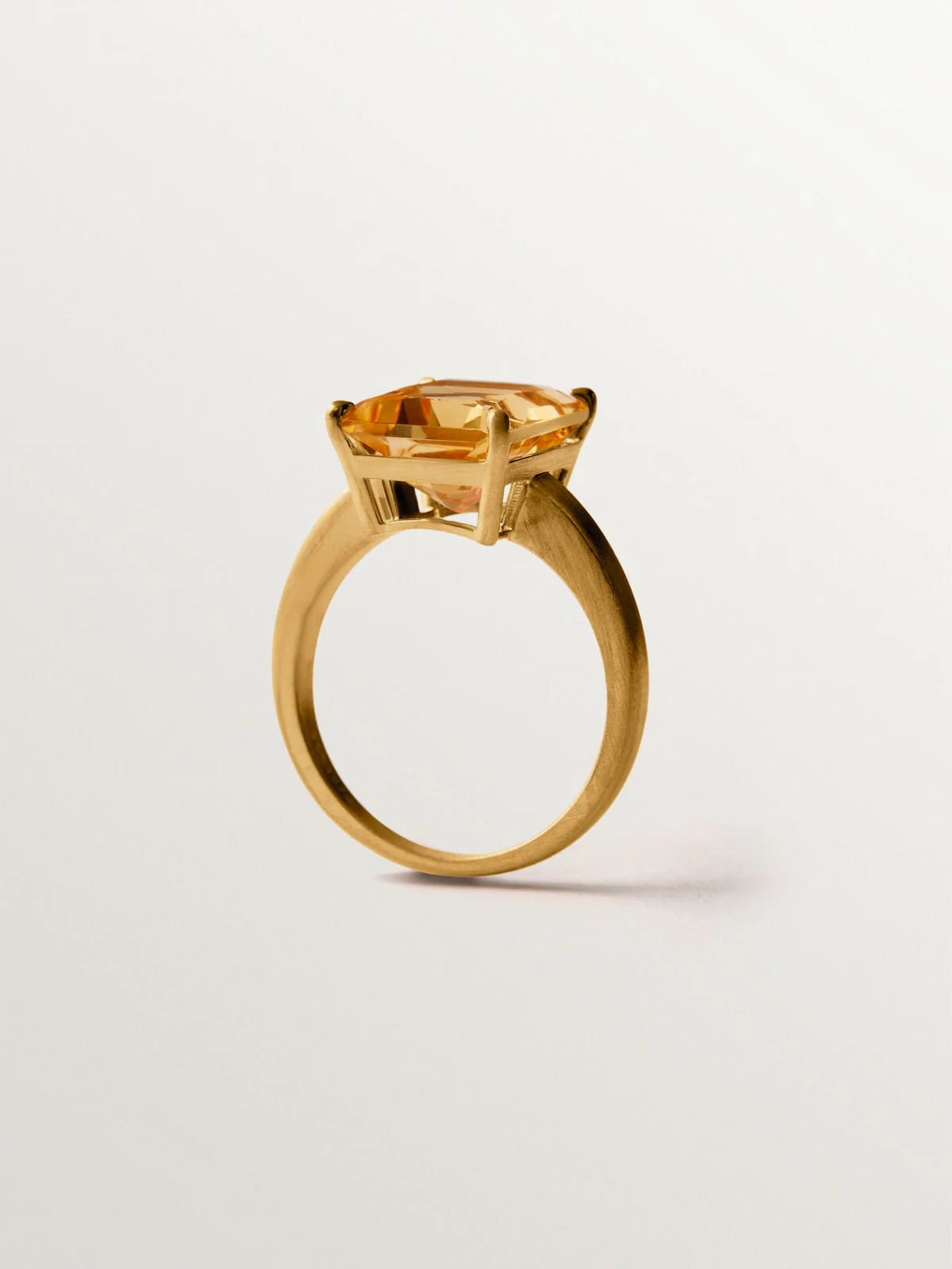 Anillo de plata 925 bañada en oro amarillo de 18K con citrino naranja - Image 5