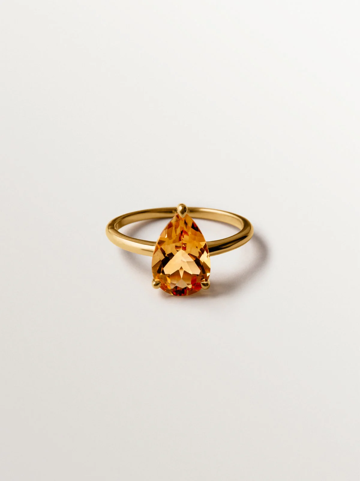 Anillo de plata 925 bañada en oro amarillo de 18K con citrino naranja - Image 3