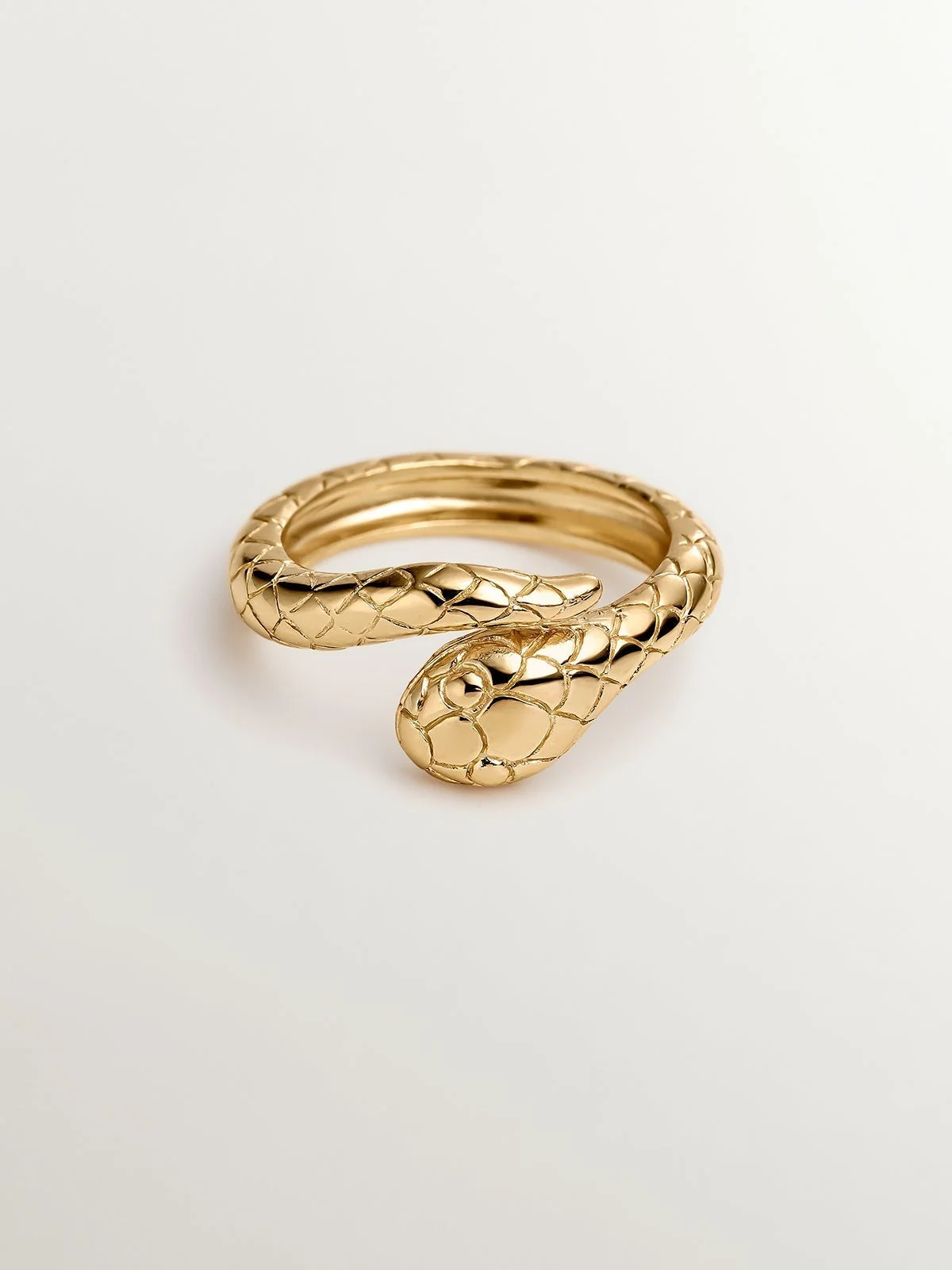 Anillo de plata 925 bañada en oro amarillo de 18K con forma de serpiente - Image 3