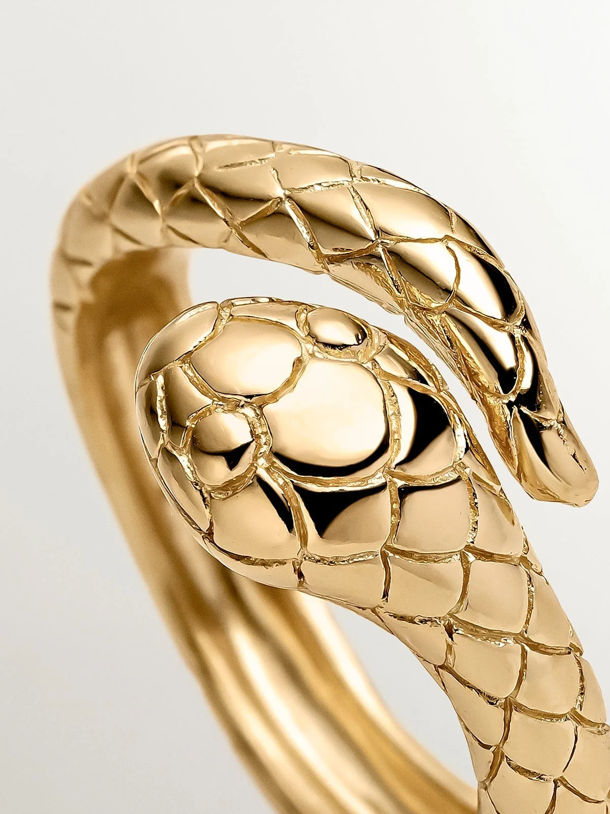 Anillo de plata 925 bañada en oro amarillo de 18K con forma de serpiente - Image 5