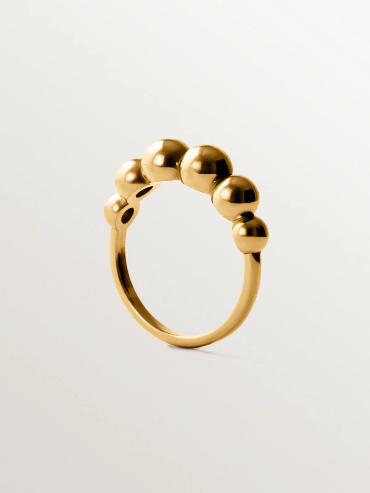 Anillo de plata 925 bañada en oro amarillo de 18K con motivo de esferas - Image 3