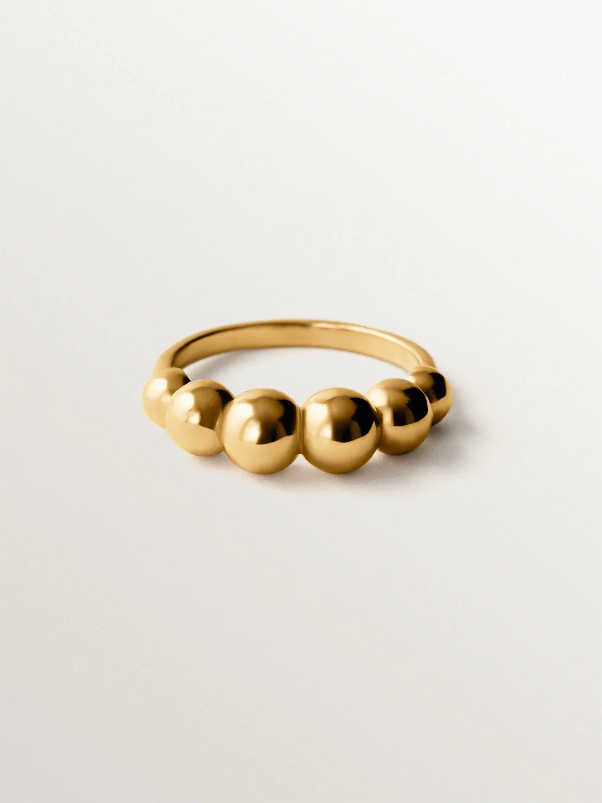 Anillo de plata 925 bañada en oro amarillo de 18K con motivo de esferas - Image 5