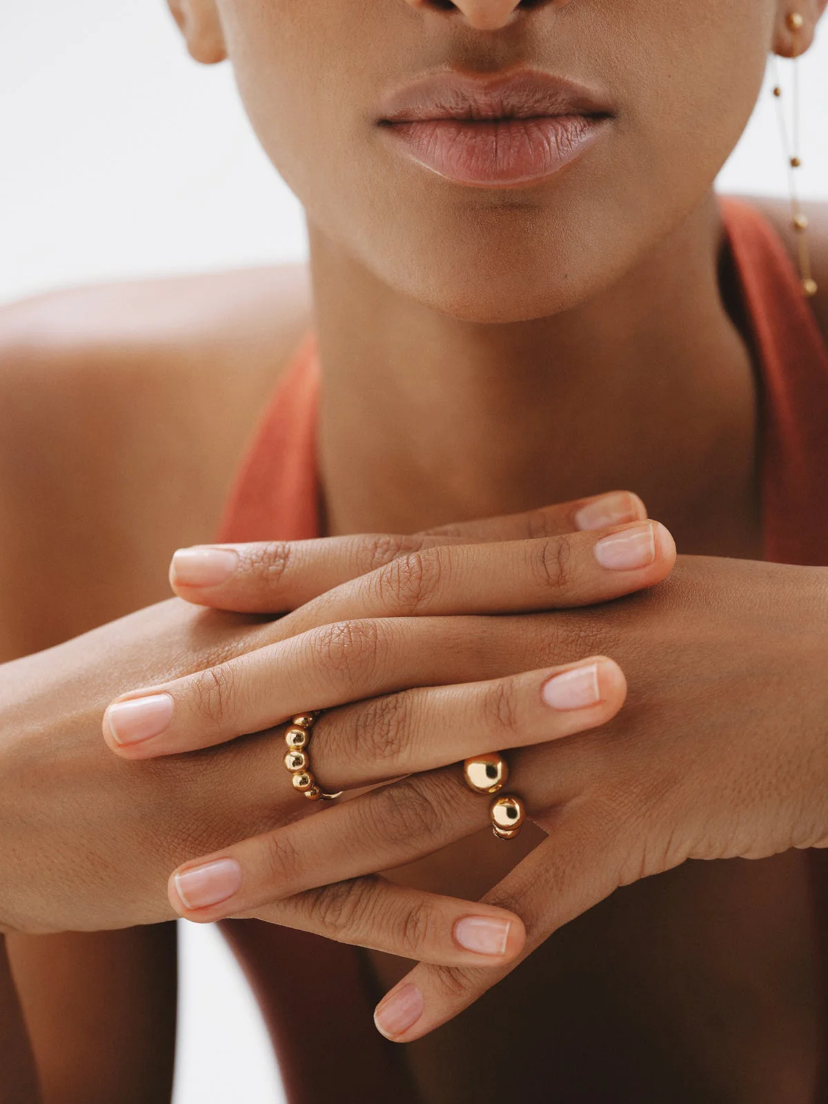Anillo de plata 925 bañada en oro amarillo de 18K con motivo de esferas - Image 6
