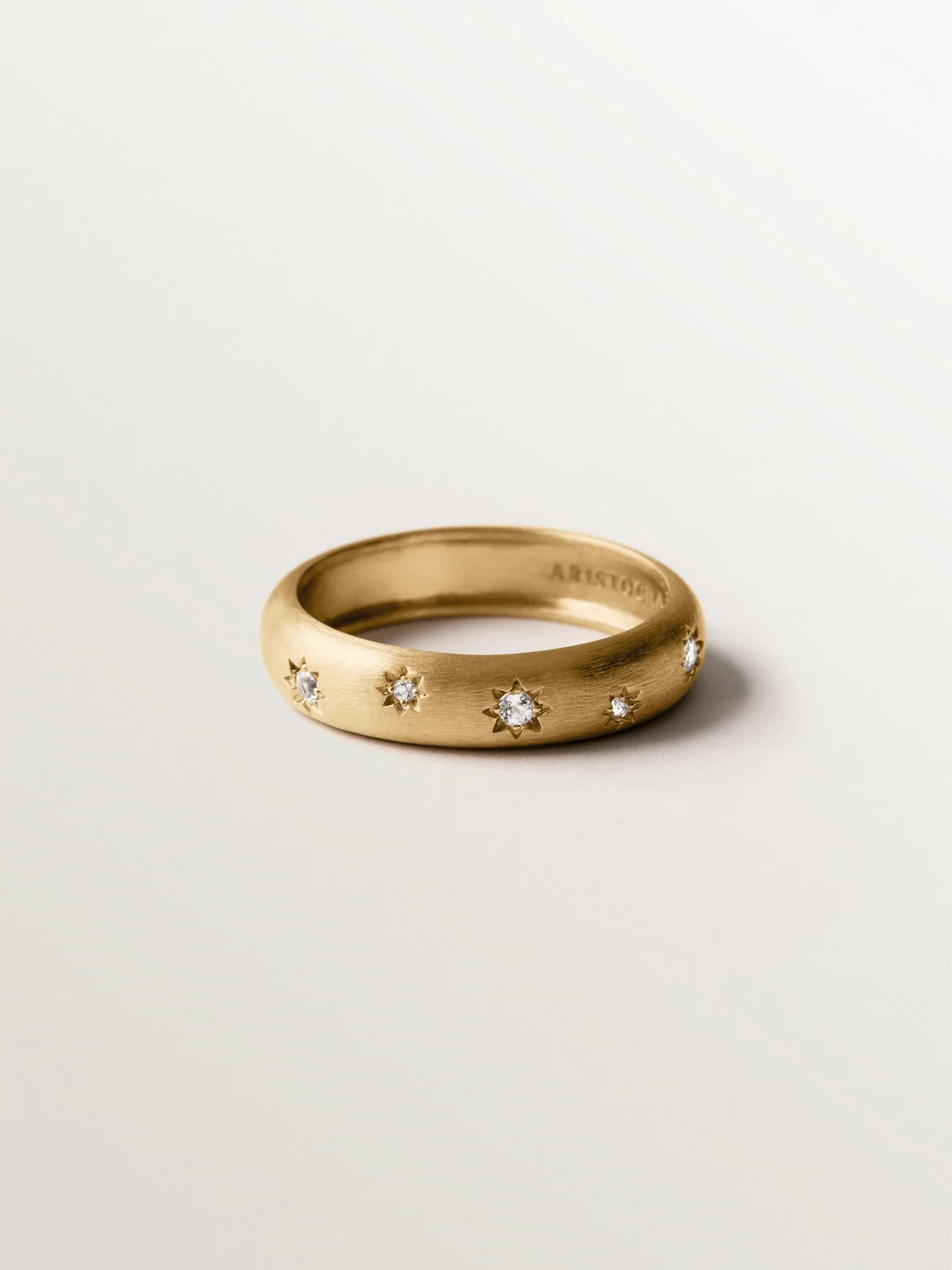 Anillo de plata 925 bañada en oro amarillo de 18K con topacios blancos - Image 5