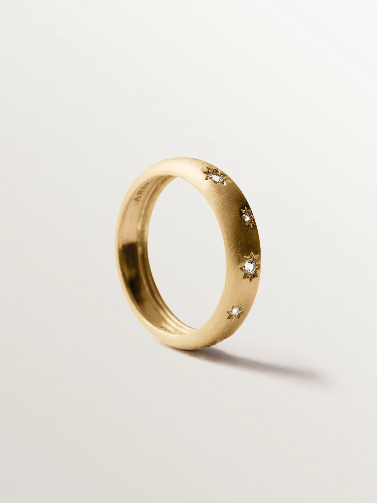 Anillo de plata 925 bañada en oro amarillo de 18K con topacios blancos - Image 7
