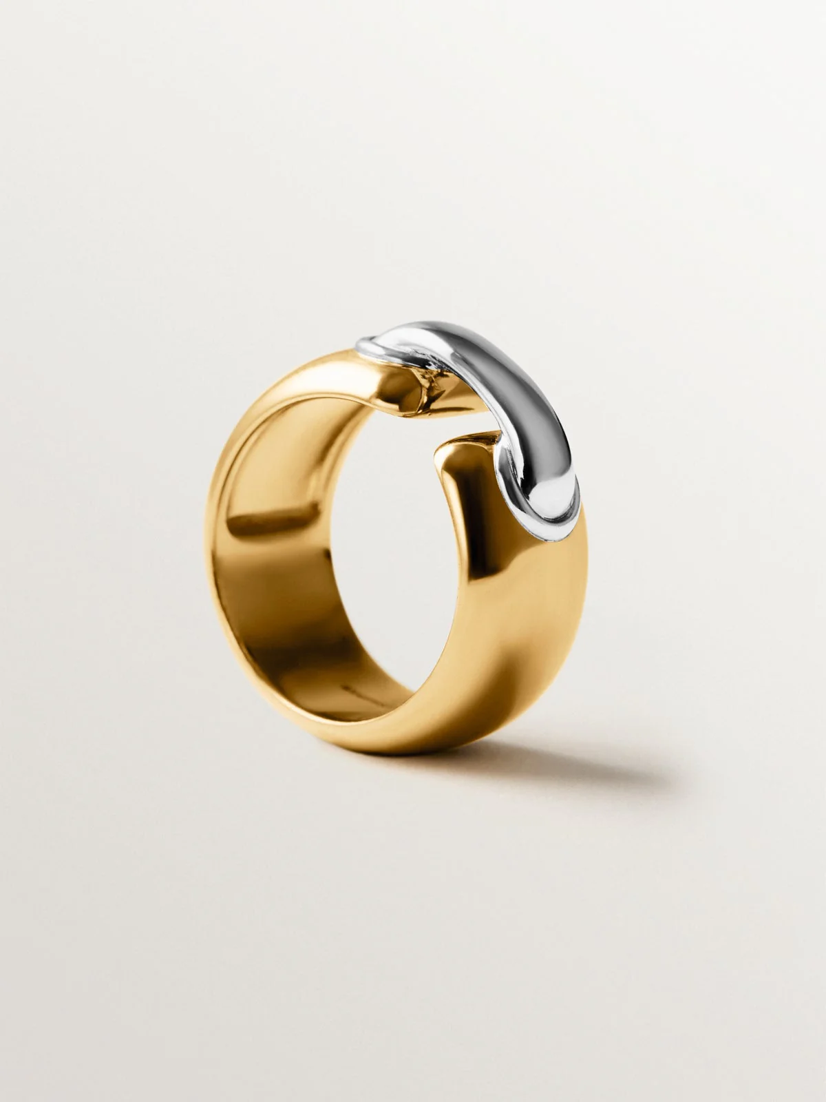 Anillo de plata 925 bañada en rodio y oro amarillo de 18K - Image 5