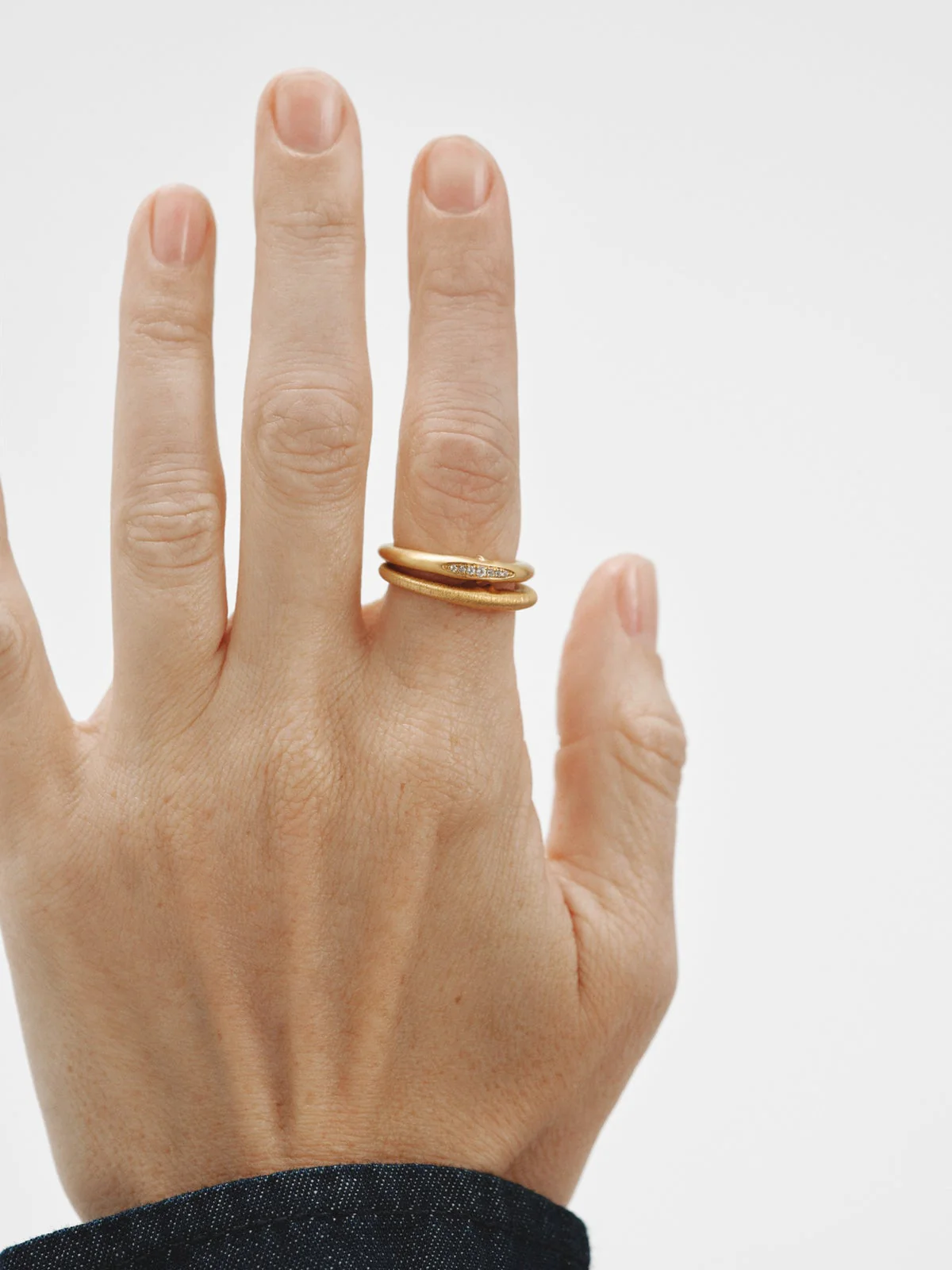 Anillo de plata 925 bañado en oro de 18K y forma de luna - Image 6
