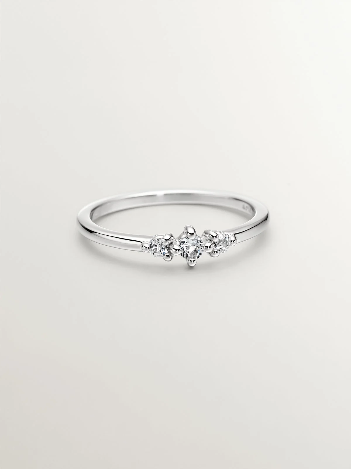 Anillo de plata 925 con topacios blancos - Image 3