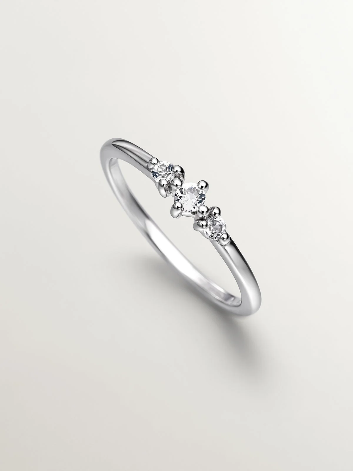 Anillo de plata 925 con topacios blancos - Image 5