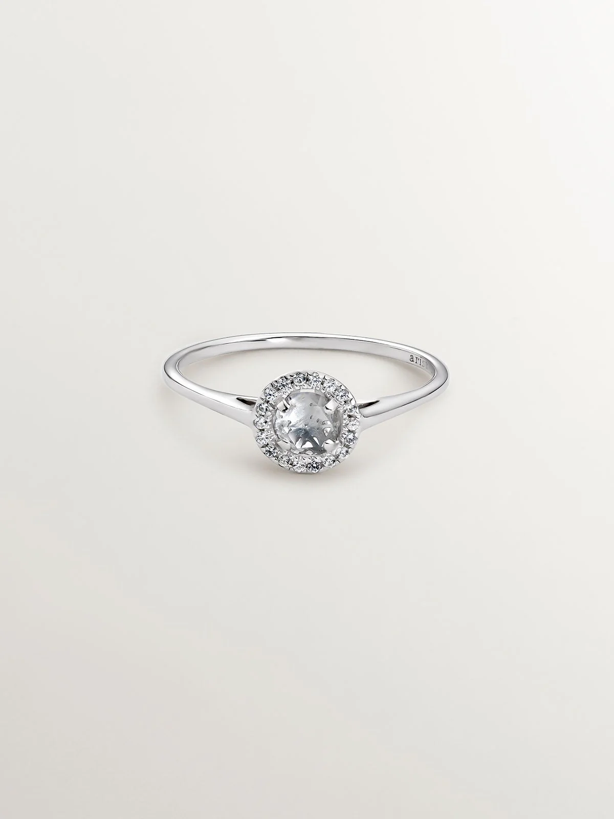 Anillo de plata 925 con topacios blancos y zafiros blancos - Image 3
