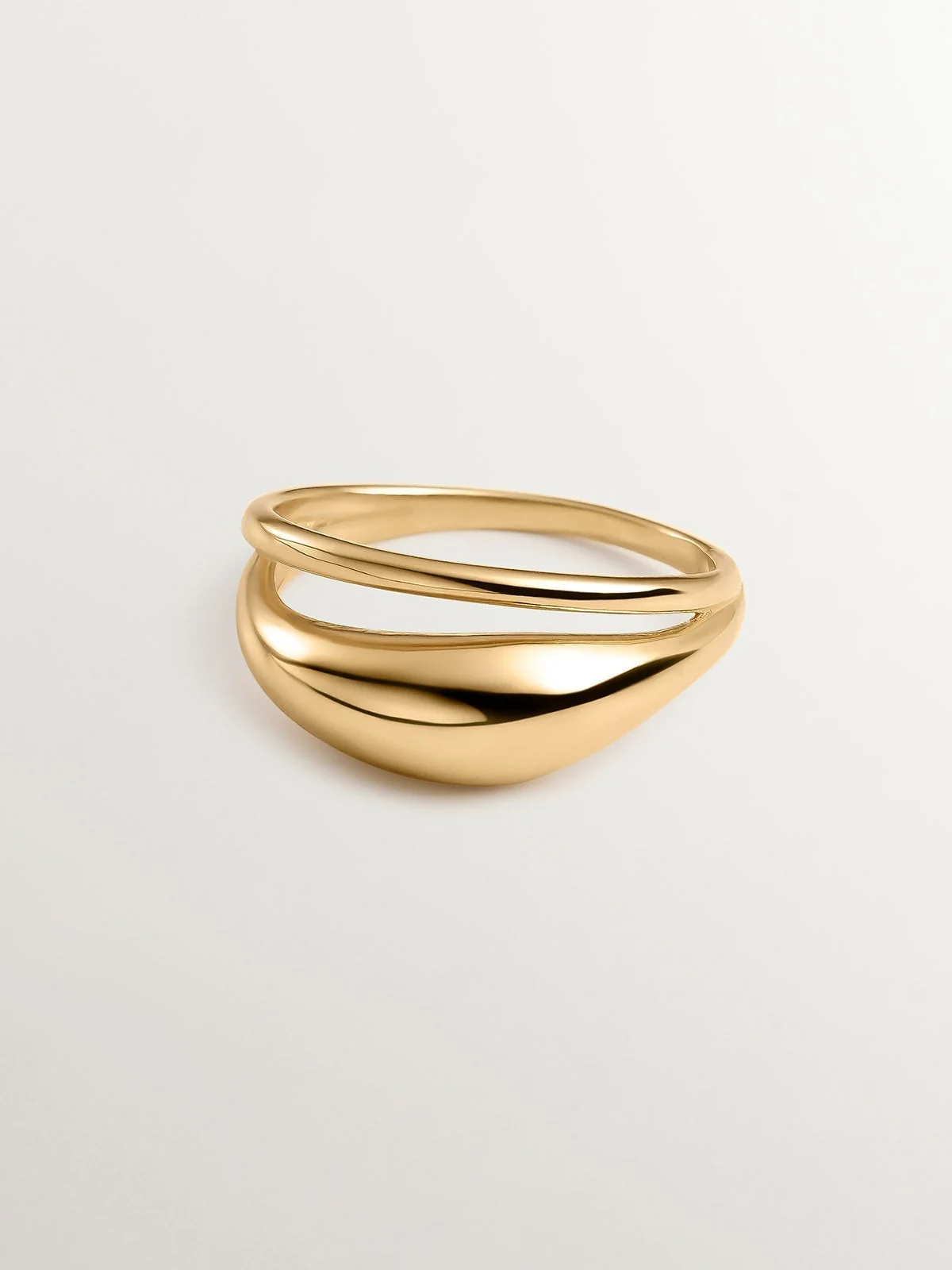 Anillo doble de plata 925 bañada en oro amarillo de 18K - Image 3