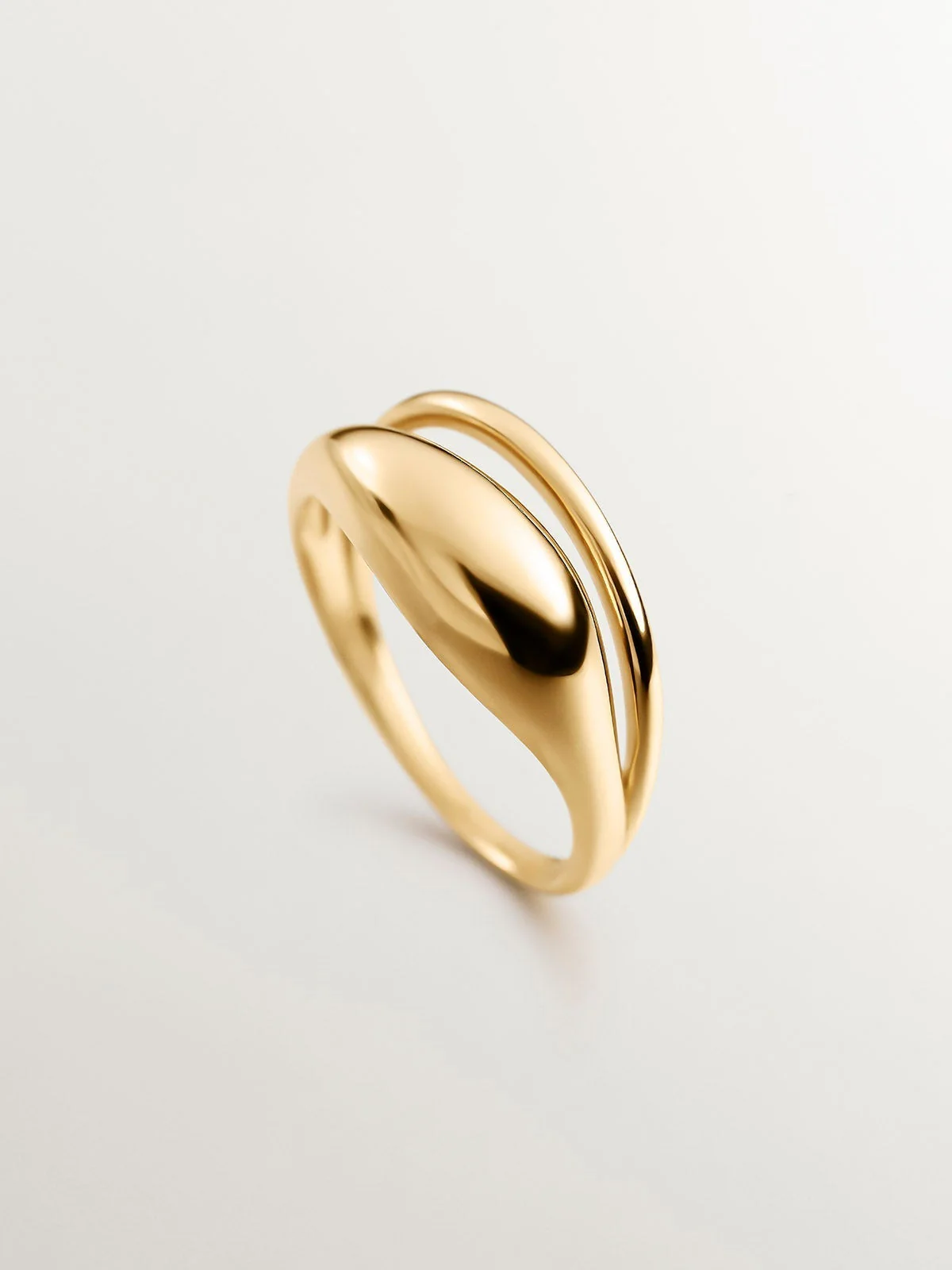 Anillo doble de plata 925 bañada en oro amarillo de 18K - Image 5