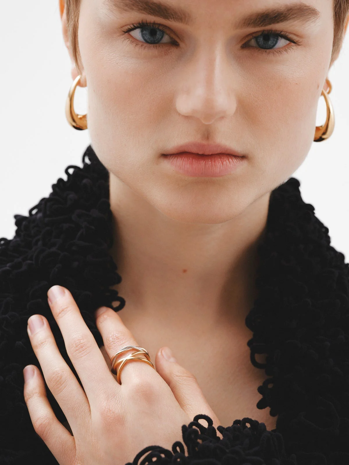 Anillo doble trenzado de plata 925 bañada en oro rosa de 18K - Image 6