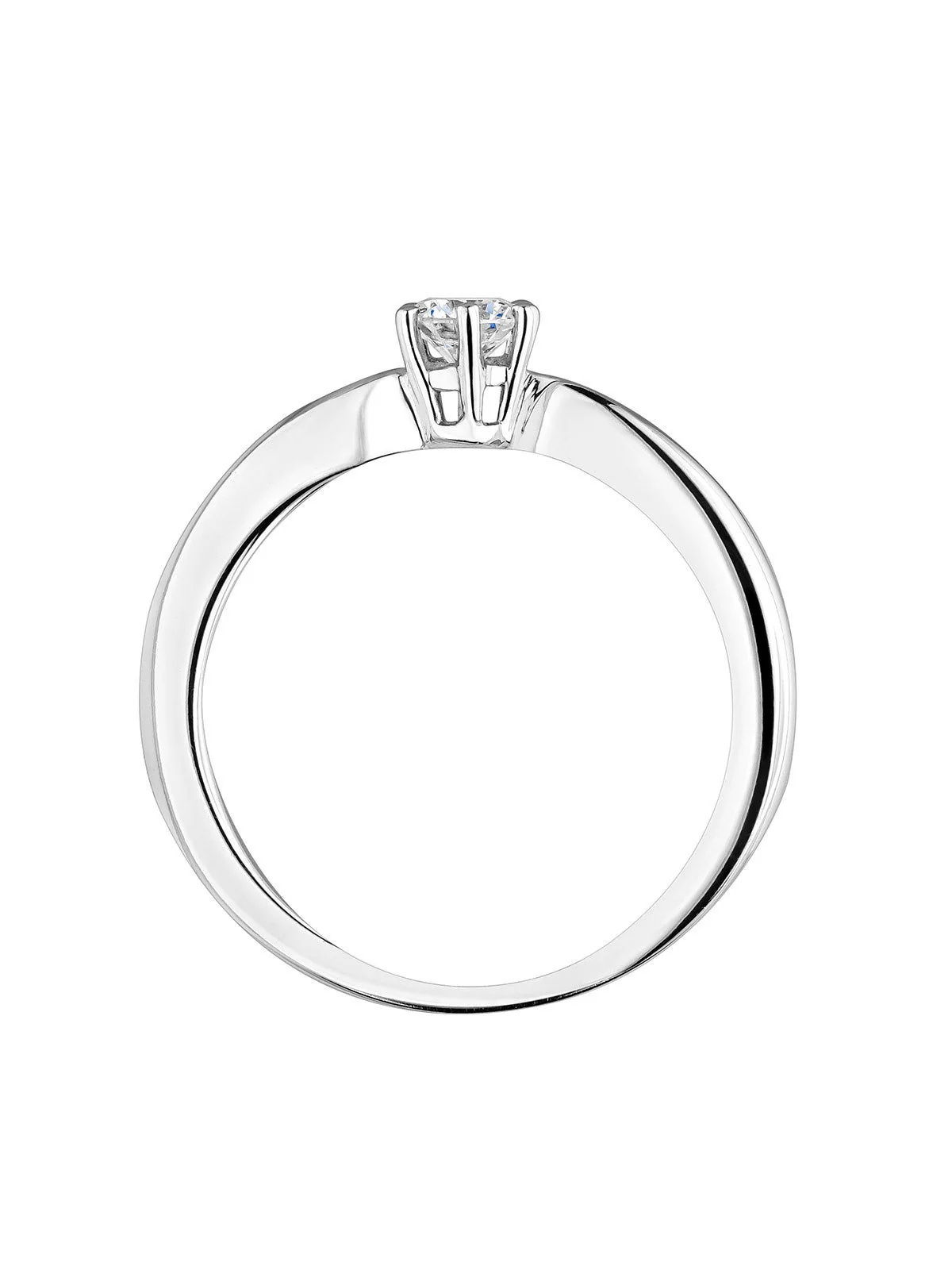 Anillo solitario de oro blanco de 18K con diamante 0,25 cts - Image 3