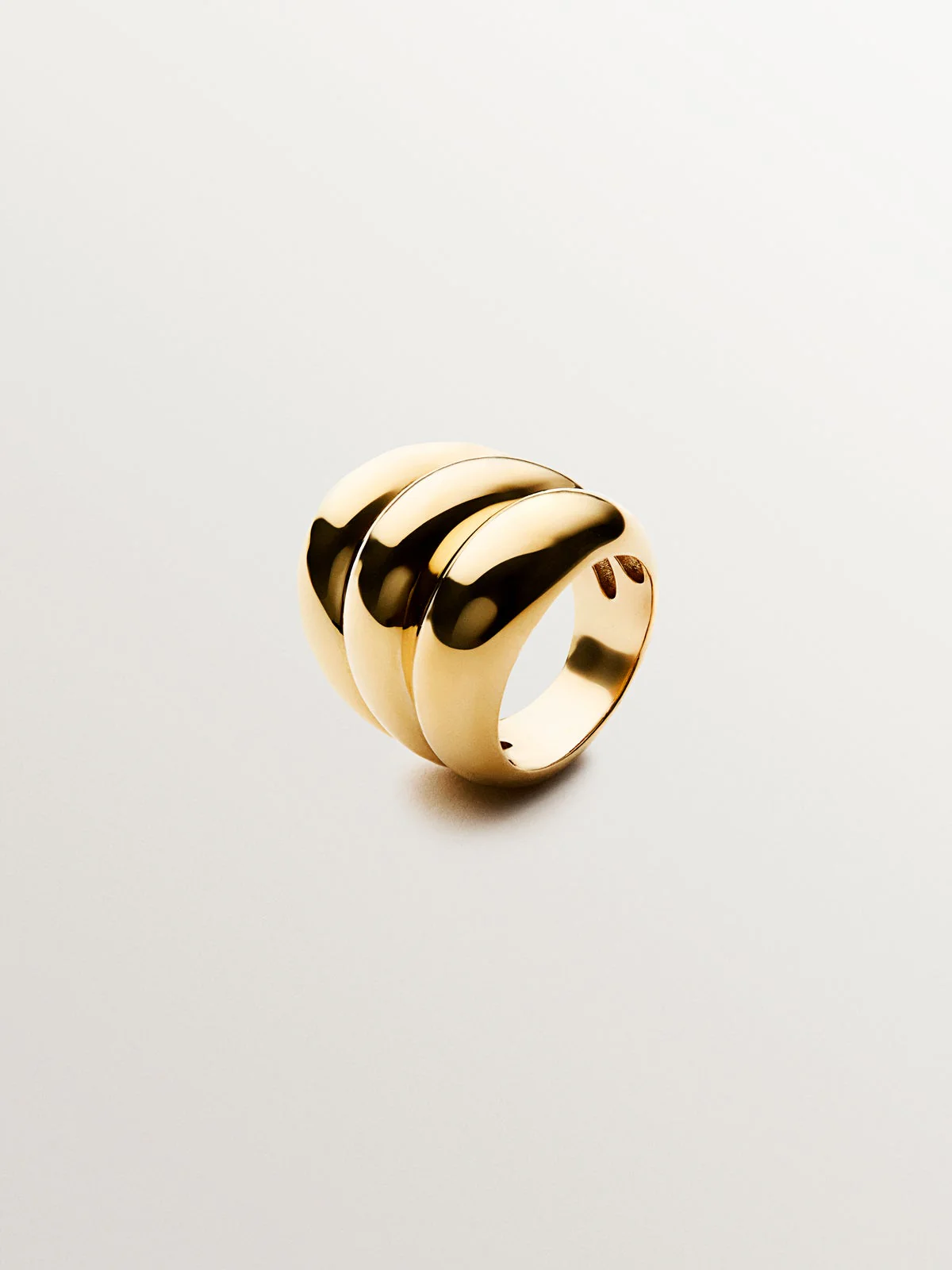 Anillo triple de plata 925 bañada en oro amarillo de 18K - Image 7