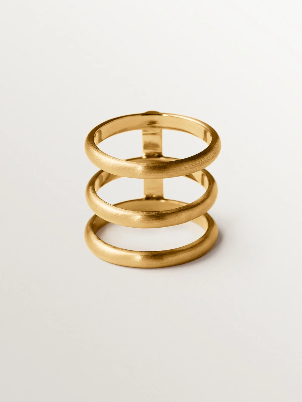 Anillo triple de plata 925 bañada en oro amarillo de 18K - Image 4