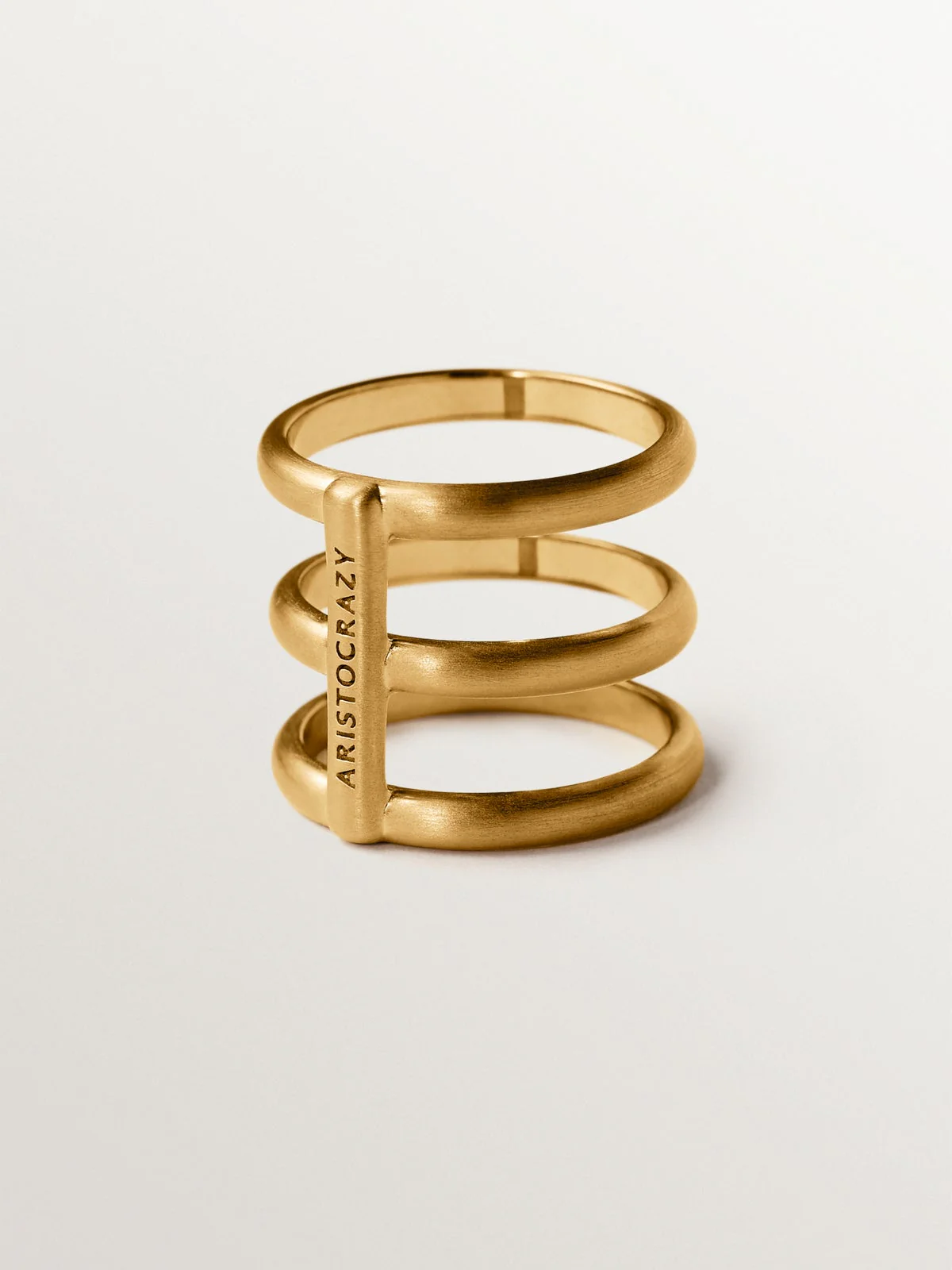 Anillo triple de plata 925 bañada en oro amarillo de 18K - Image 8