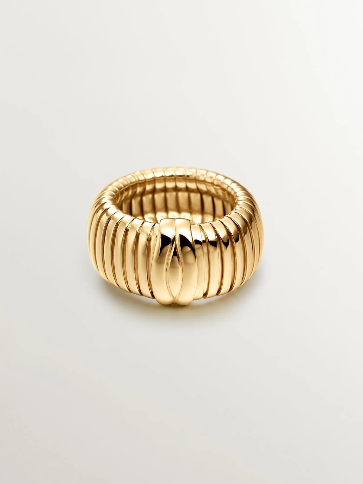 Anillo tubogas de plata 925 bañada en oro amarillo de 18K - Image 3