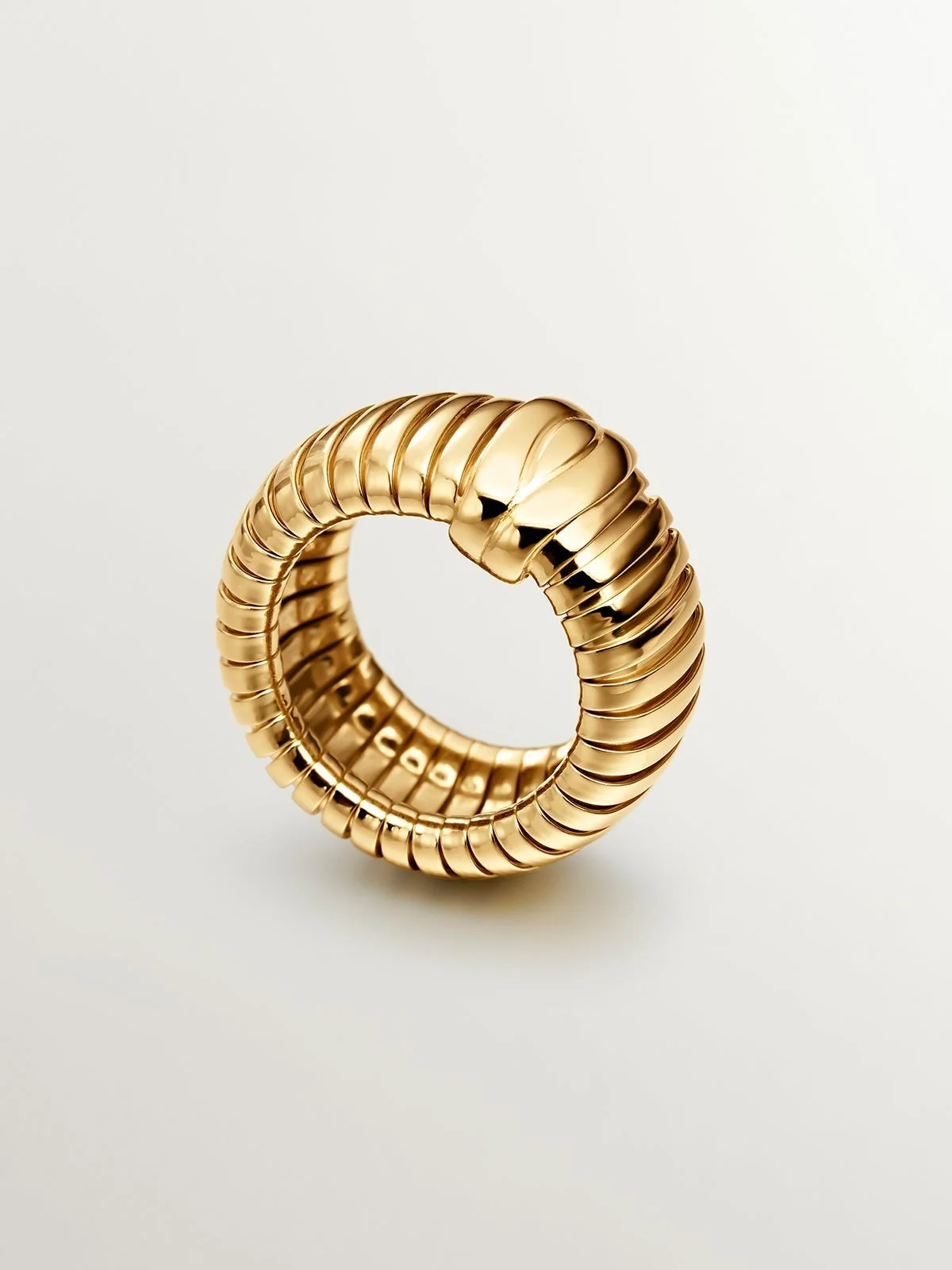 Anillo tubogas de plata 925 bañada en oro amarillo de 18K - Image 5