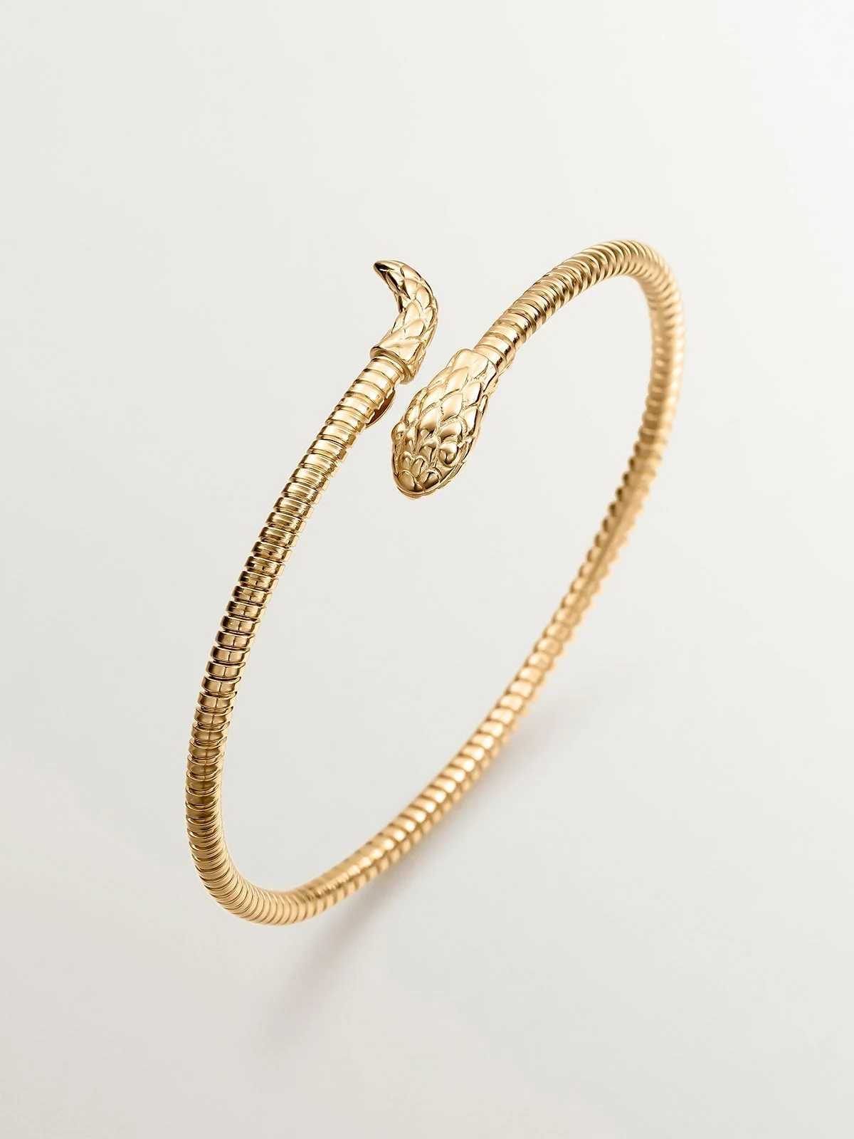 Brazalete de plata 925 bañada en oro amarillo de 18K con forma de serpiente - Image 3