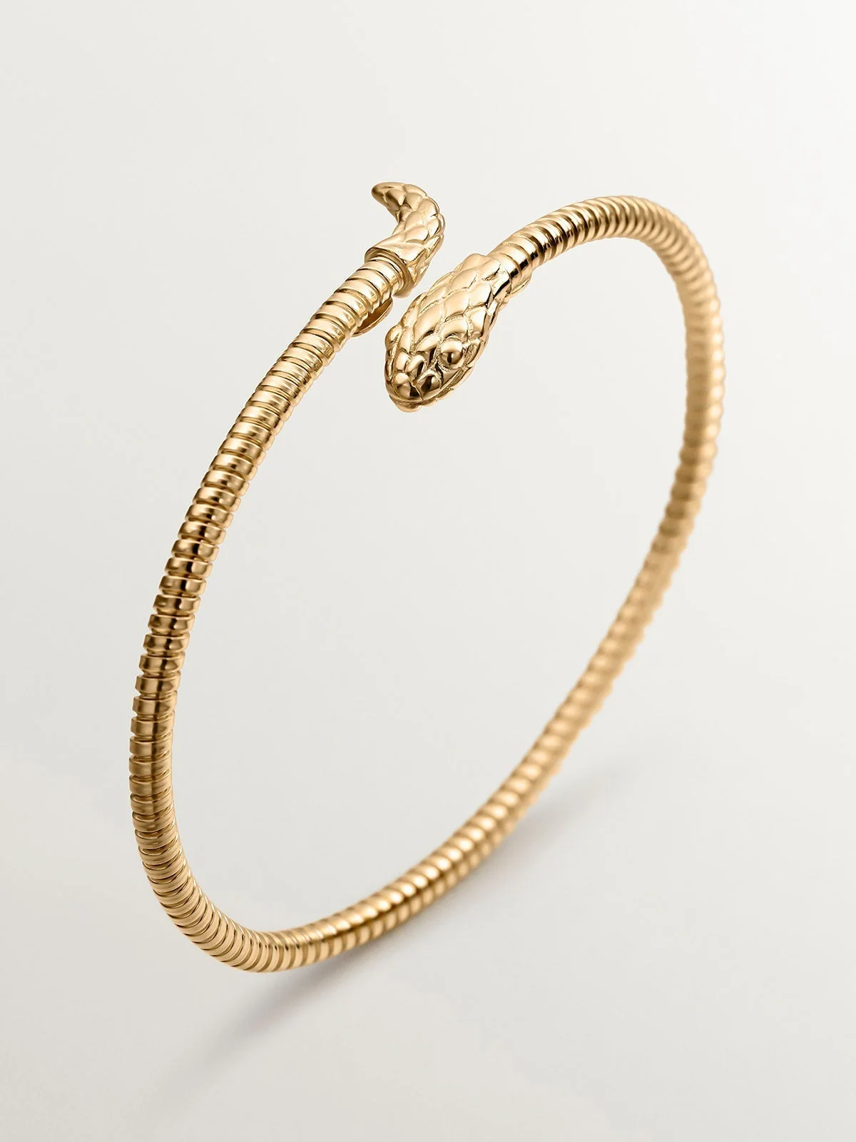 Brazalete de plata 925 bañada en oro amarillo de 18K con forma de serpiente - Image 5