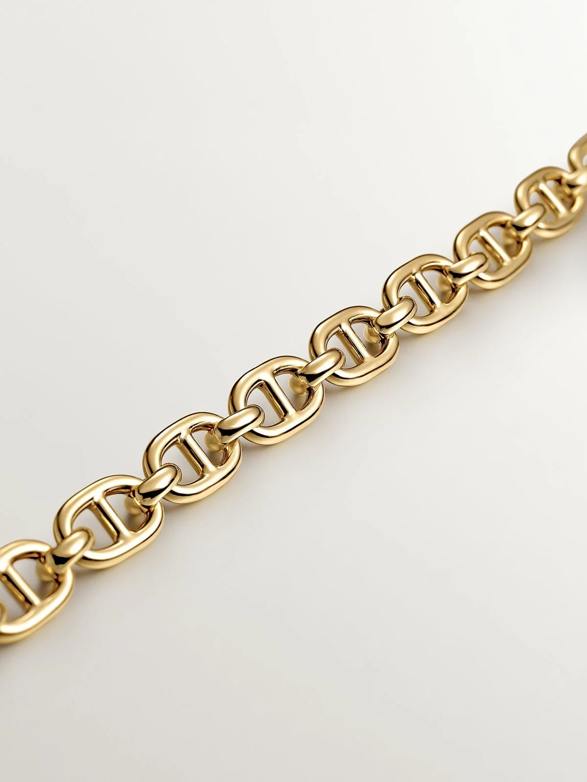 Cadena de eslabones calabrote 45 cm de plata 925 bañada en oro amarillo de 18K - Image 3