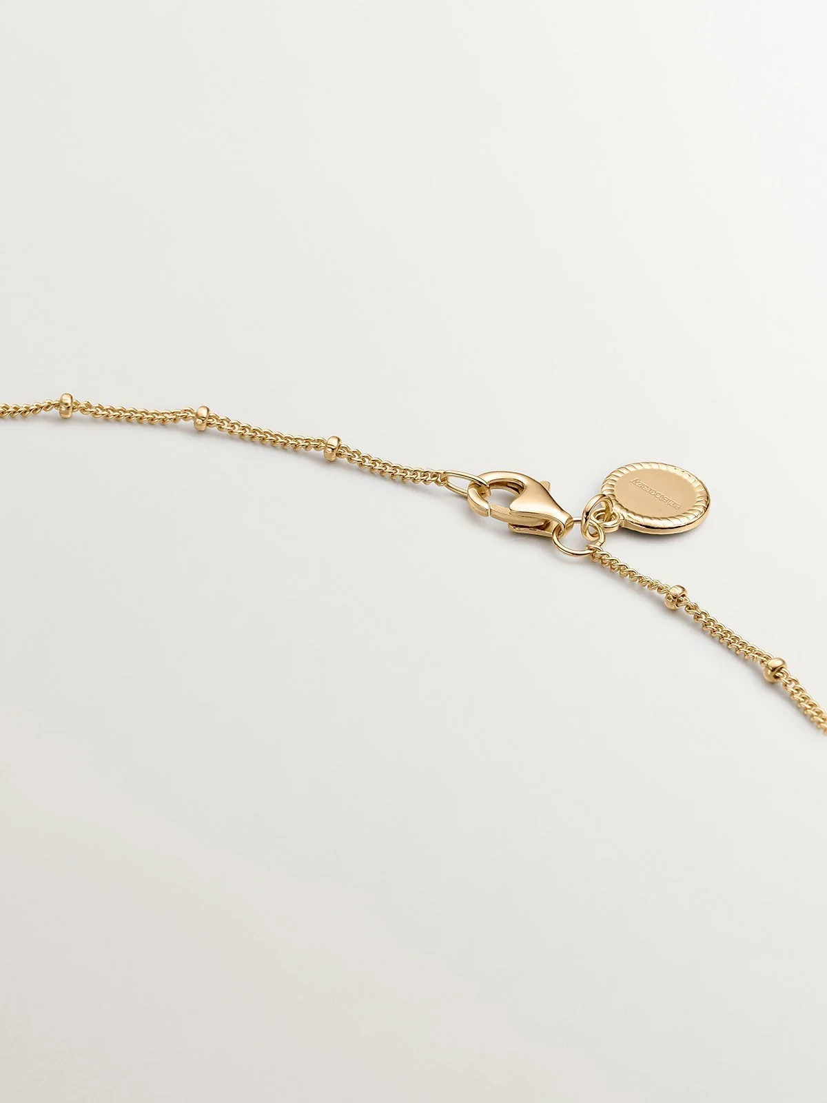 Cadena de plata 925 bañada en oro amarillo de 18K con bolitas - Image 3
