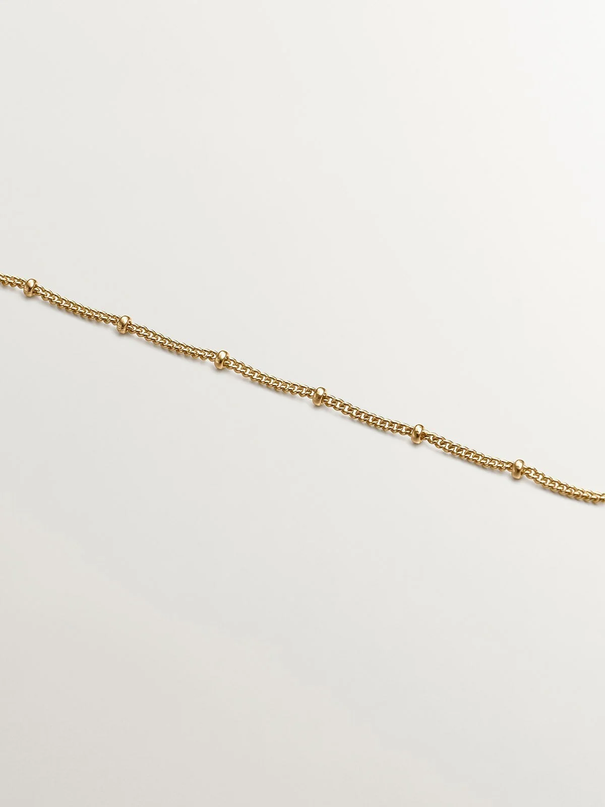 Cadena de plata 925 bañada en oro amarillo de 18K con bolitas - Image 5