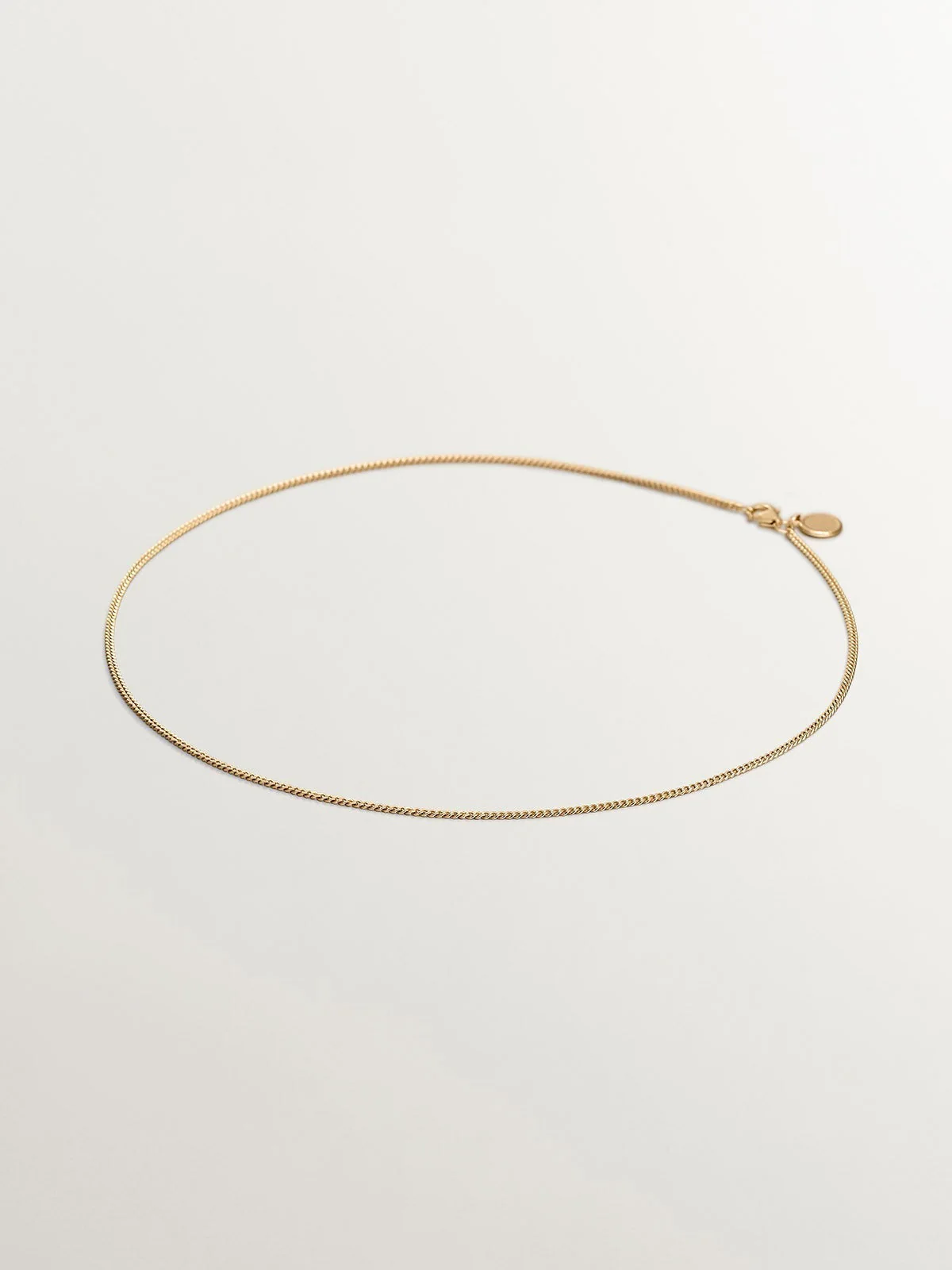 Cadena diamantada de plata 925 bañada en oro amarillo de 18K