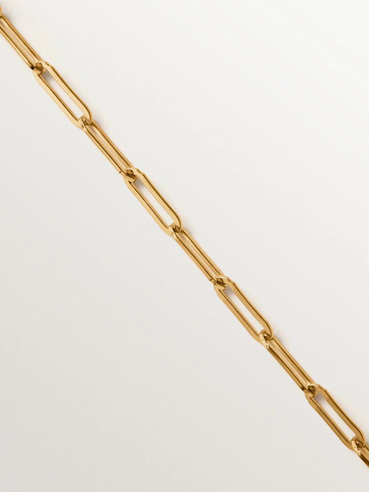 Cadena eslabón rectangular 65 cm de plata 925 bañada en oro de 18K - Image 3