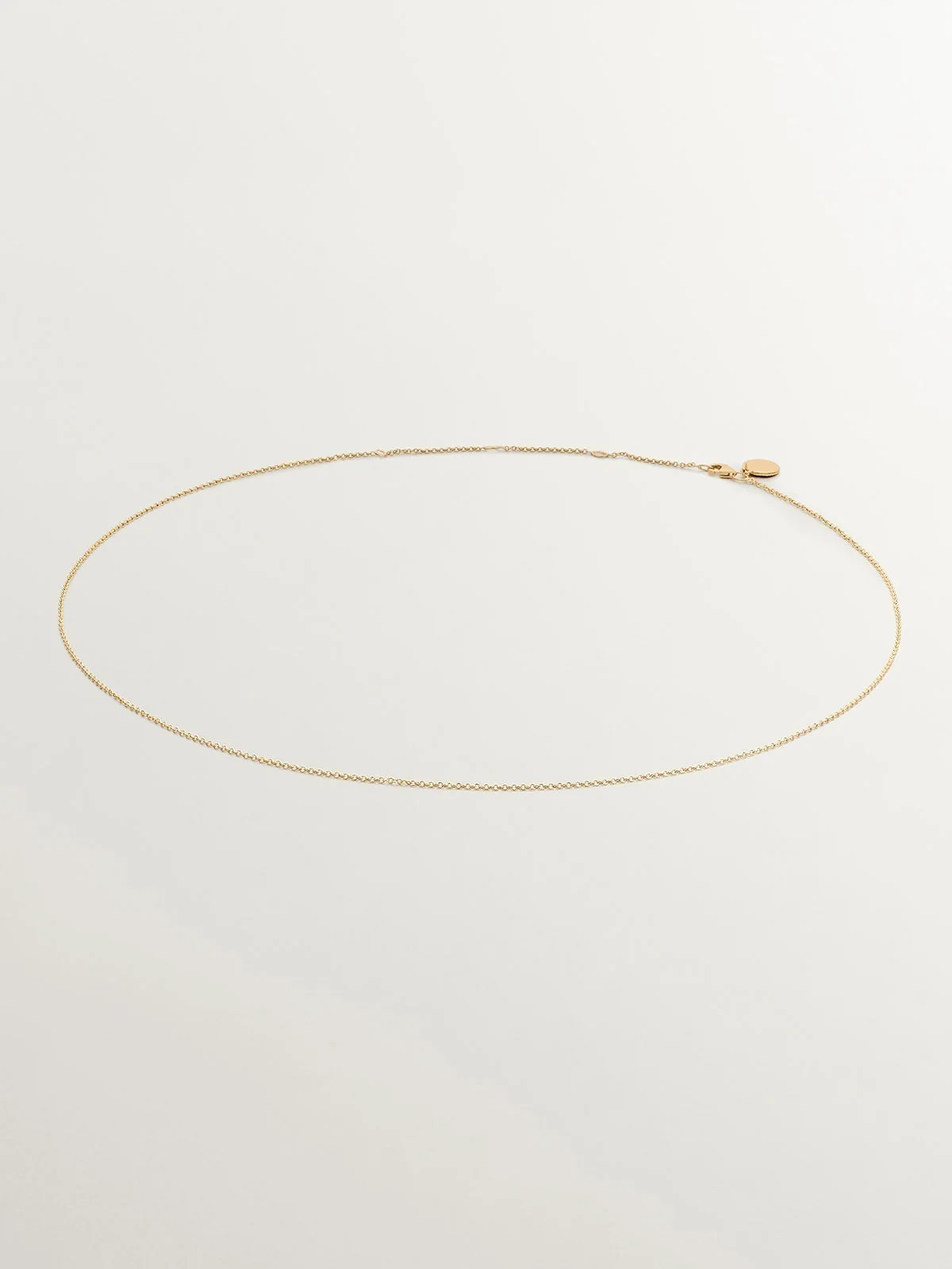 Cadena larga de plata 925 bañada en oro amarillo de 18K