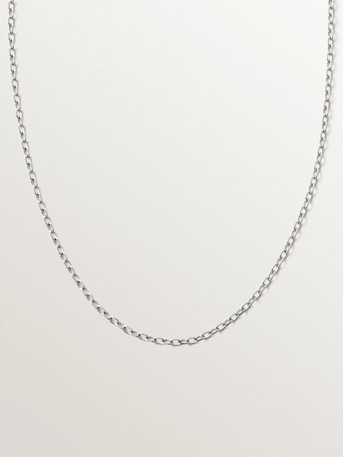 Cadena roló 65 cm de plata 925 rodiada
