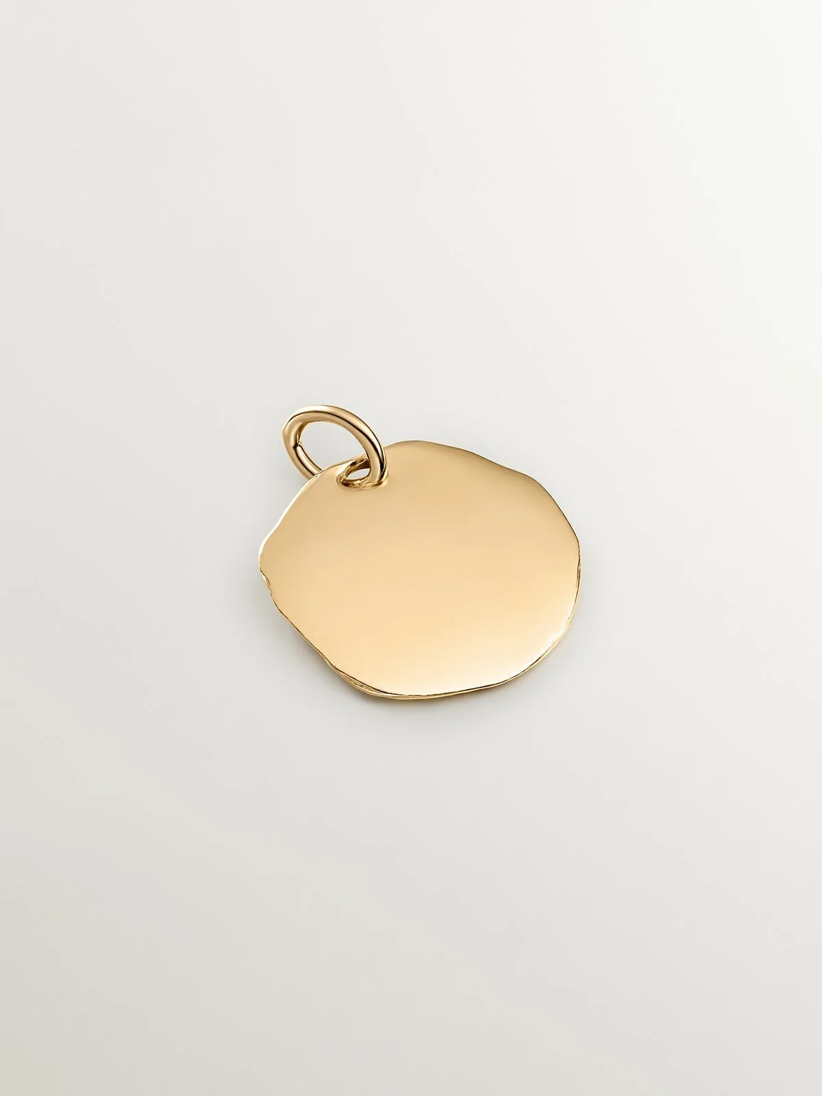 Charm artesanal de plata 925 bañada en oro amarillo de 18K con inicial B - Image 3