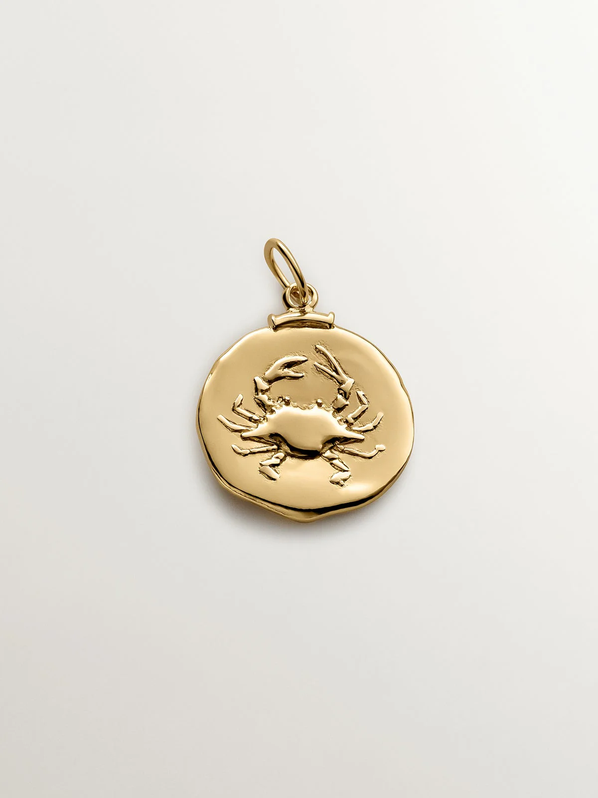 Charm Cáncer de plata 925 bañada en oro amarillo de 18K