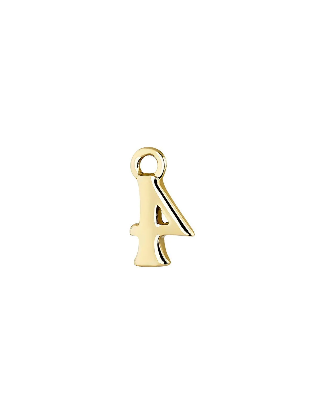 Charm de oro amarillo de 14K con número 4 - Image 3