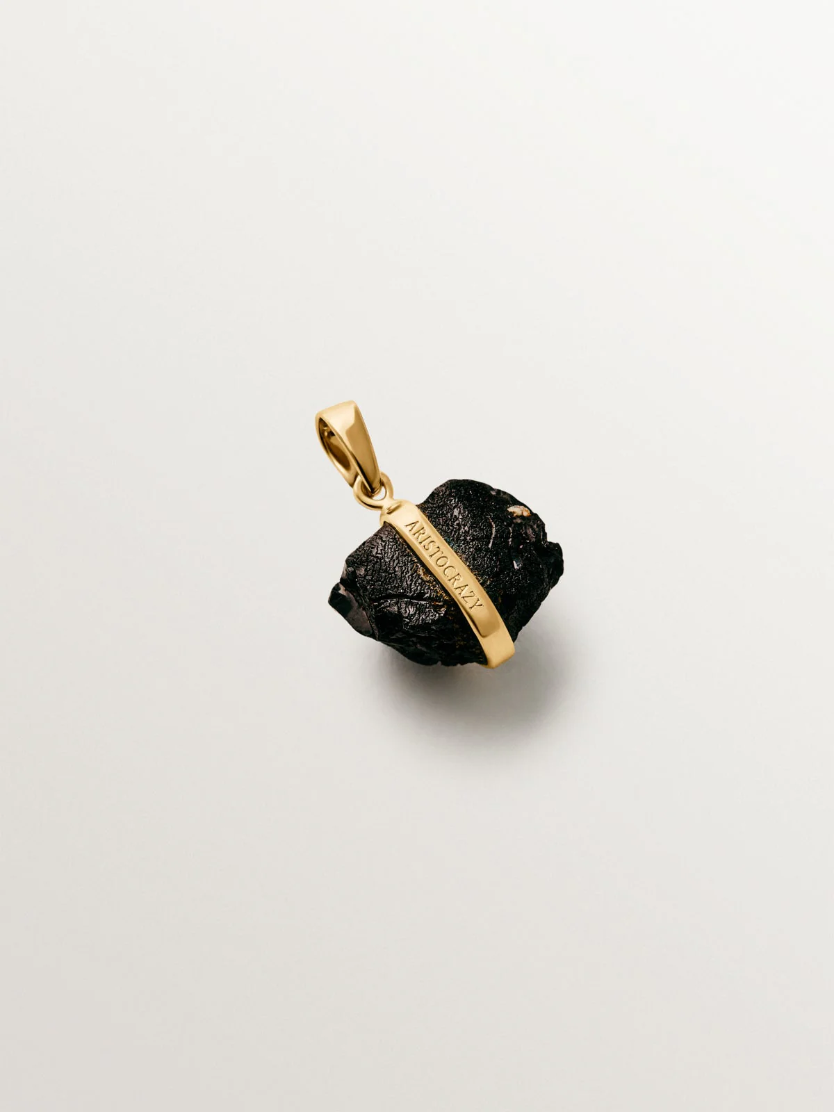 Charm de plata 925 bañada en oro amarillo de 18K con ónix negro - Image 3