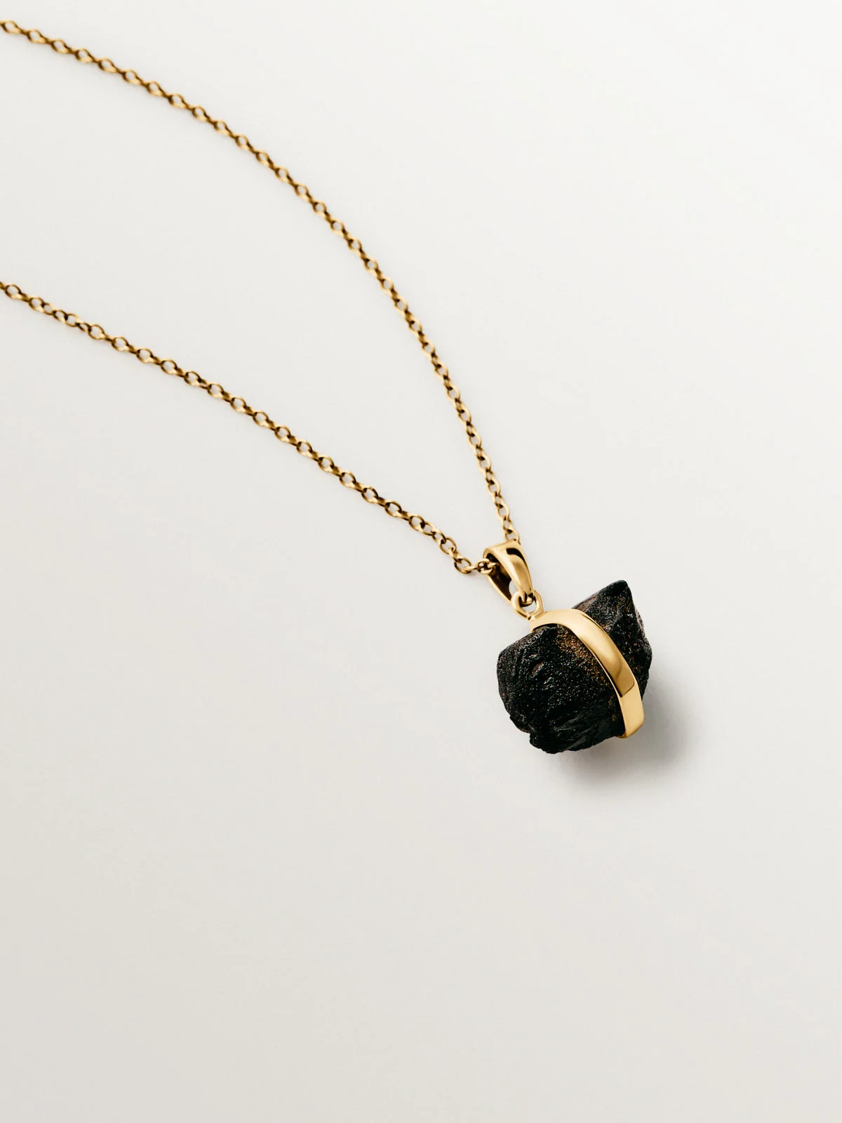 Charm de plata 925 bañada en oro amarillo de 18K con ónix negro - Image 5